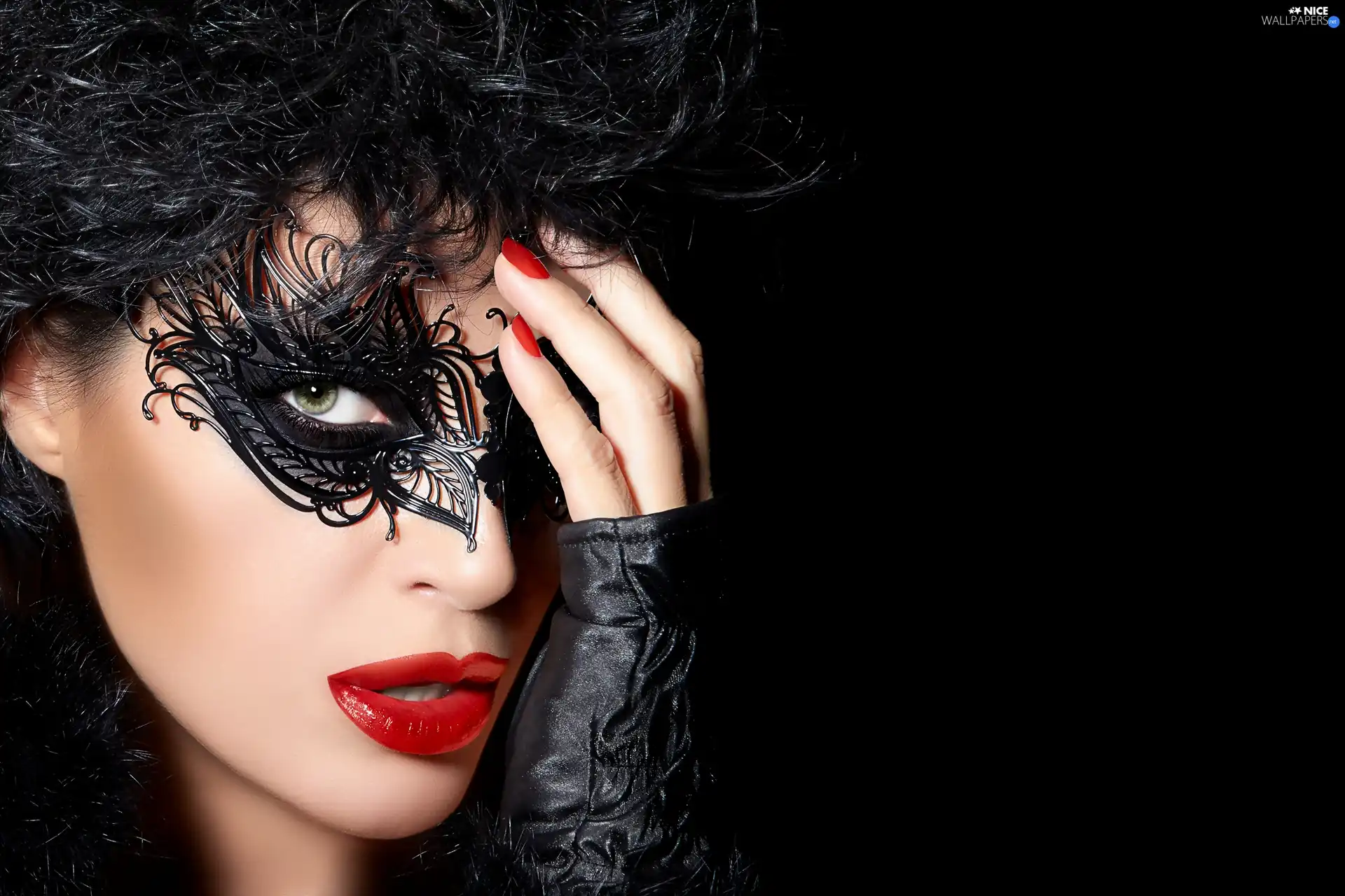 Women, make-up, Mask, brunette