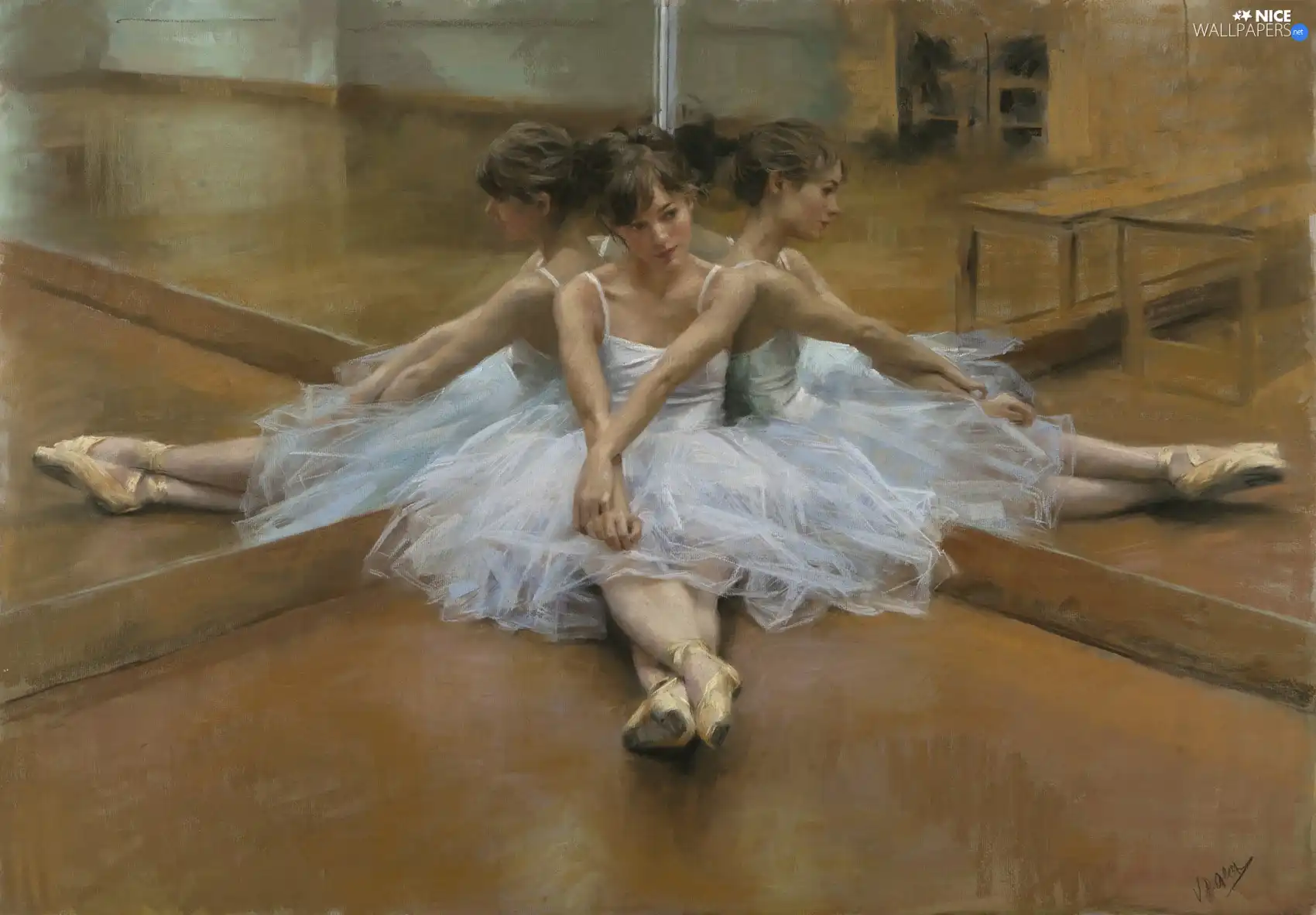 vicente romero redondo, ballerina, Mirror, Women