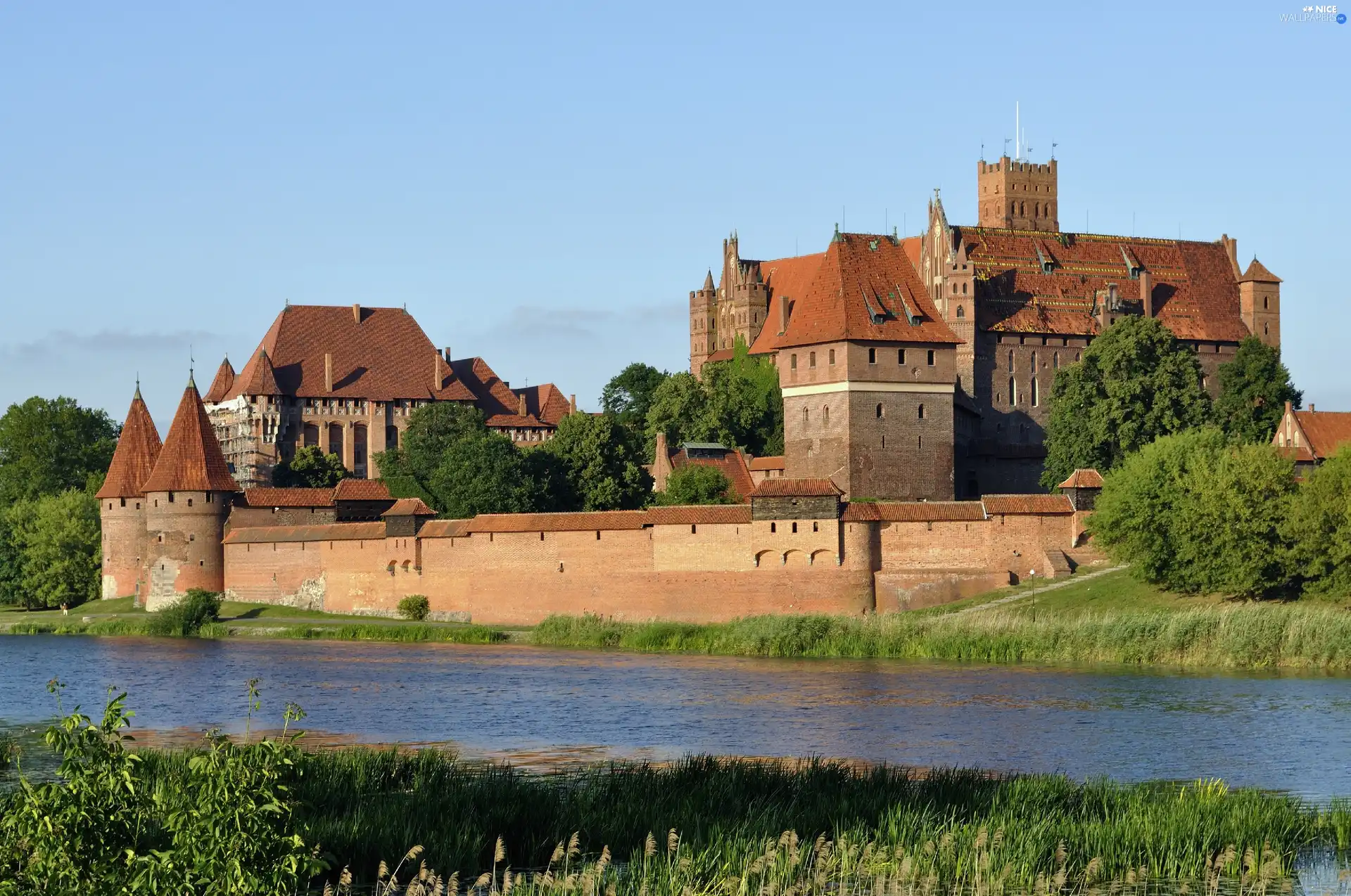 Castle, Malbork, Moat, Teutonic
