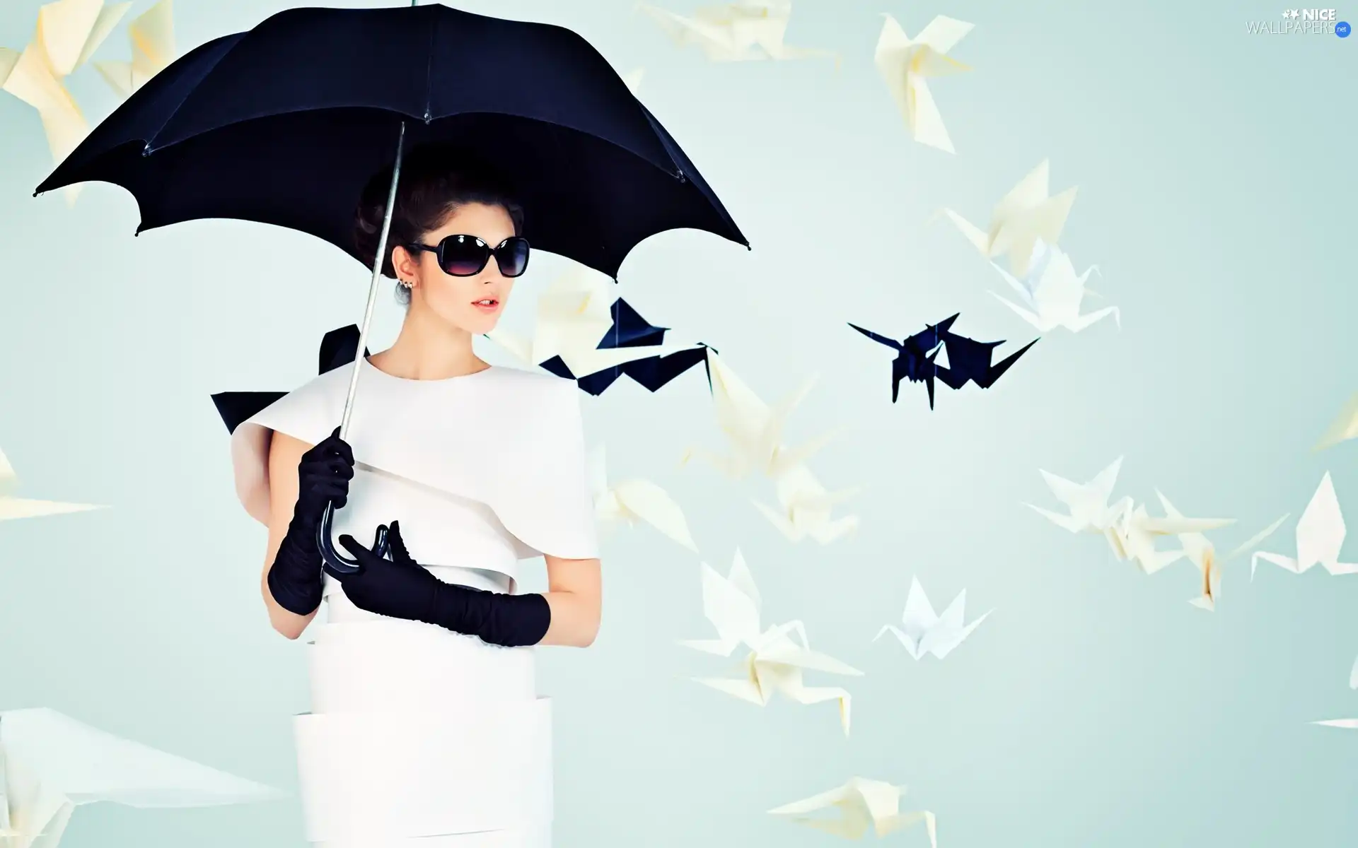 Women, Glasses, mode, Umbrella