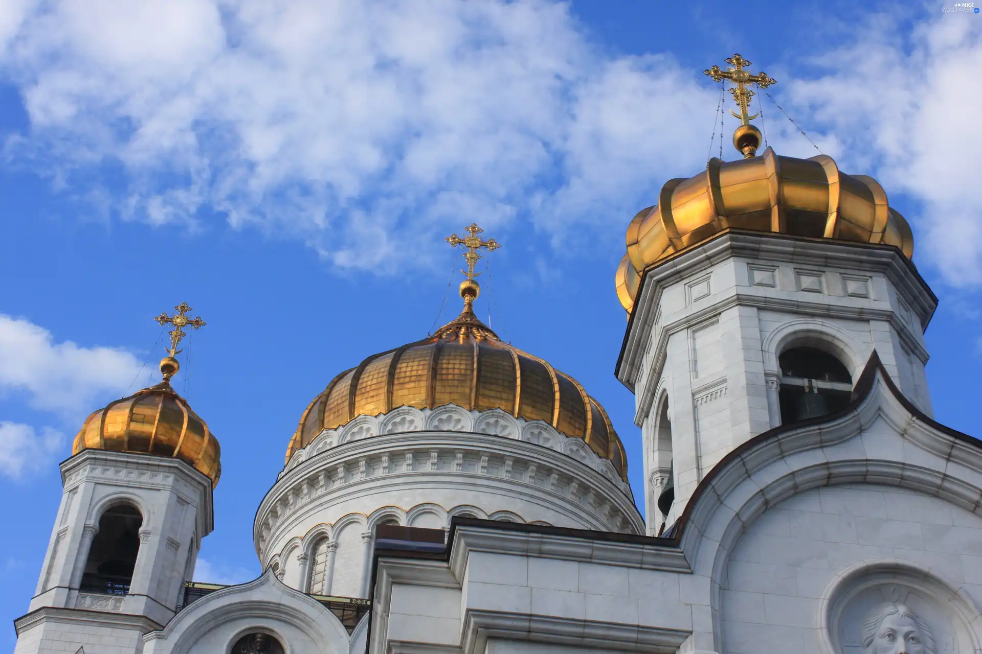 Cerkiew, Domes, Moscow, Cathedral of Christ the Savior, Russia