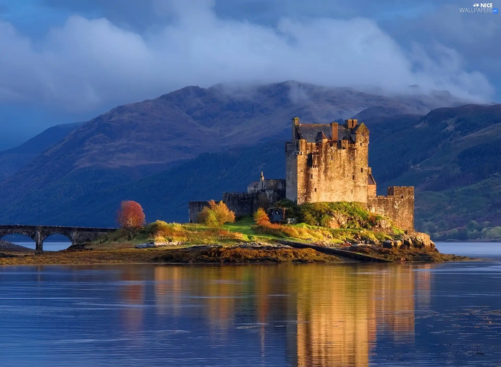 Mountains, Island, Castle