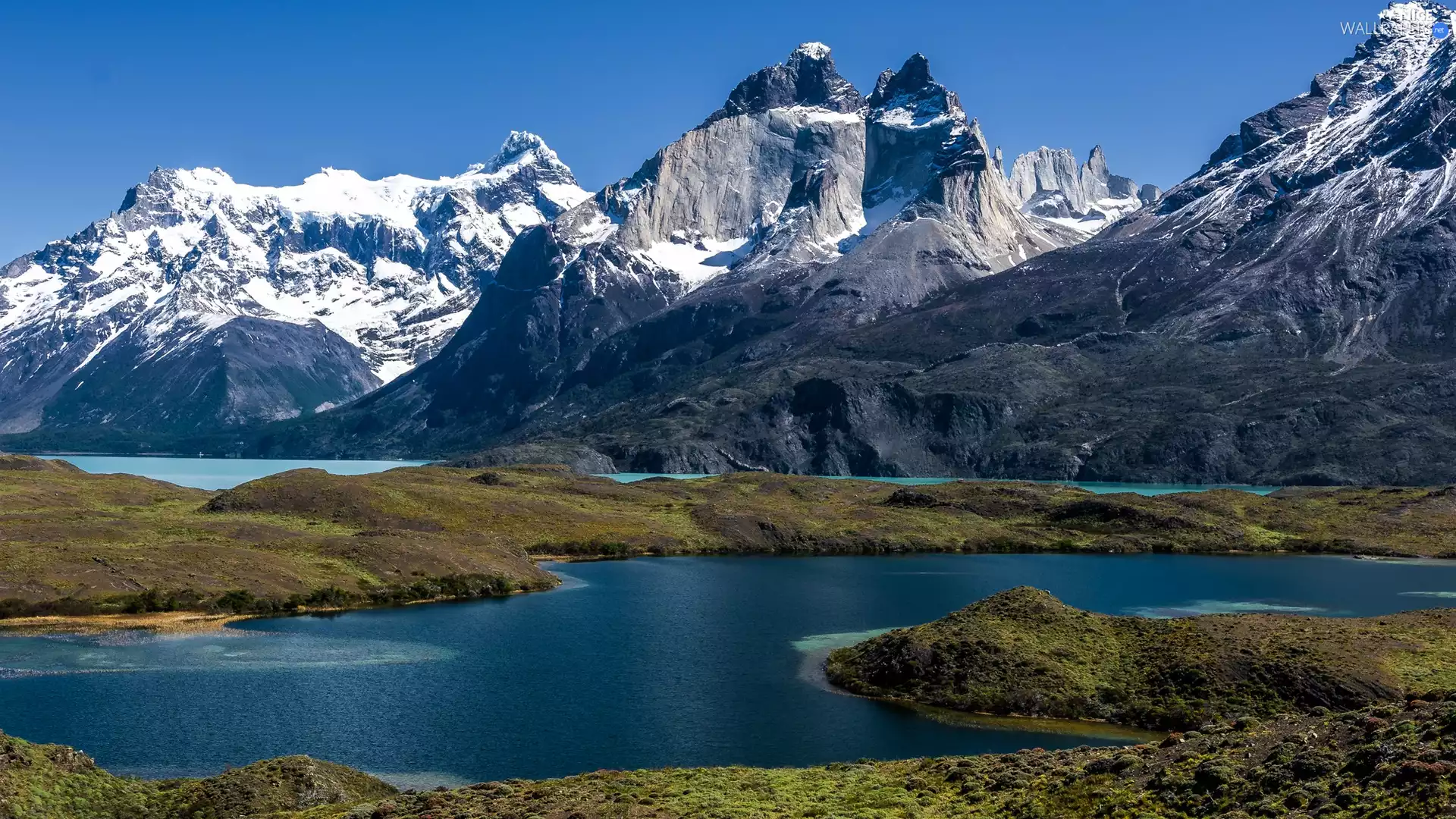 Chile, lakes, snow, Mountains