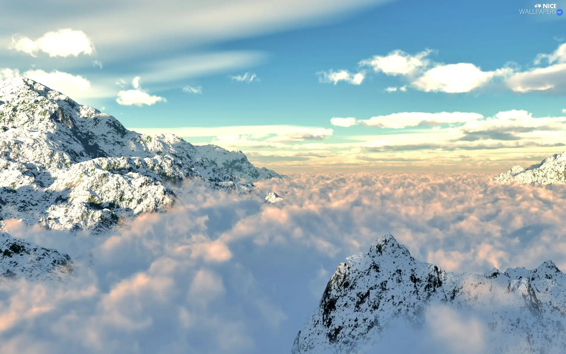 clouds, Mountains