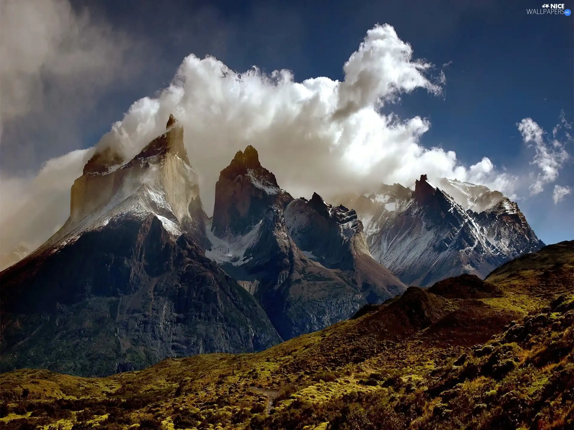 clouds, Mountains