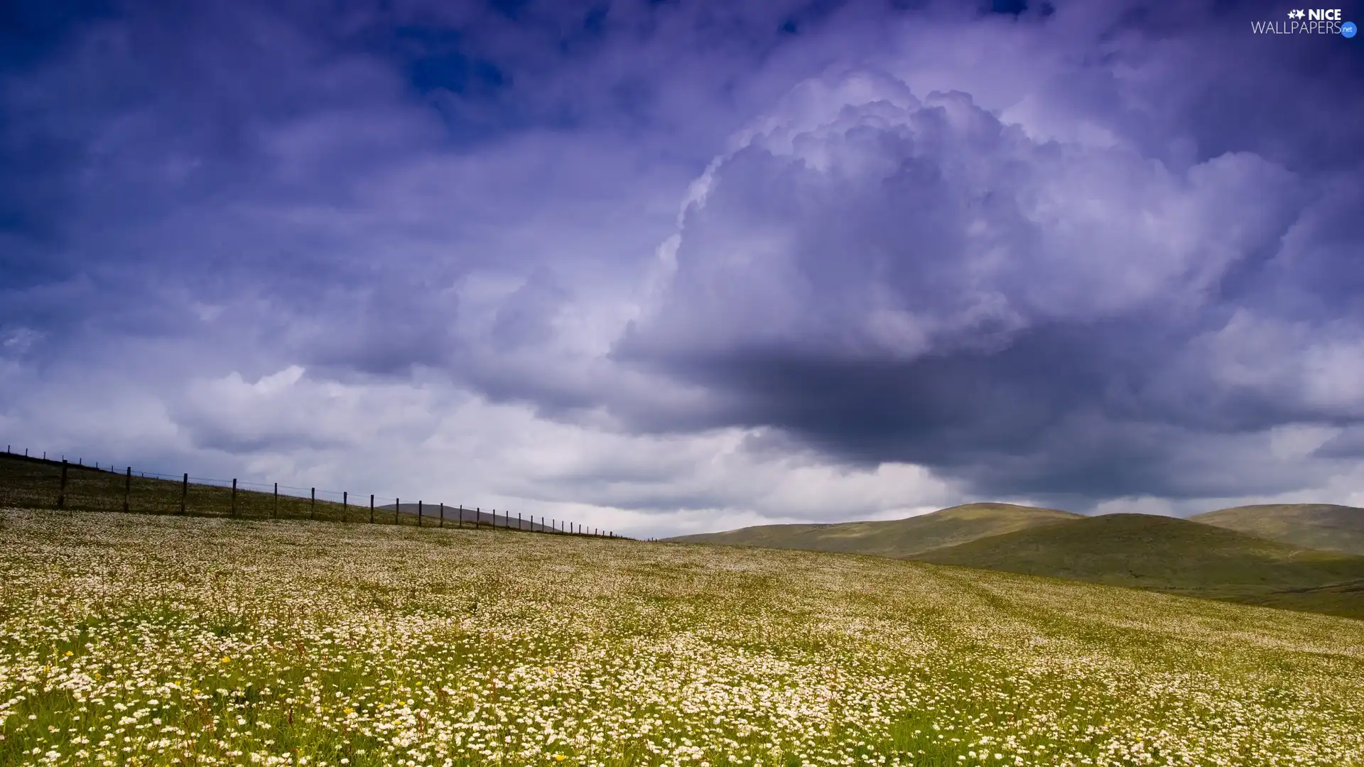 Mountains, medows, clouds