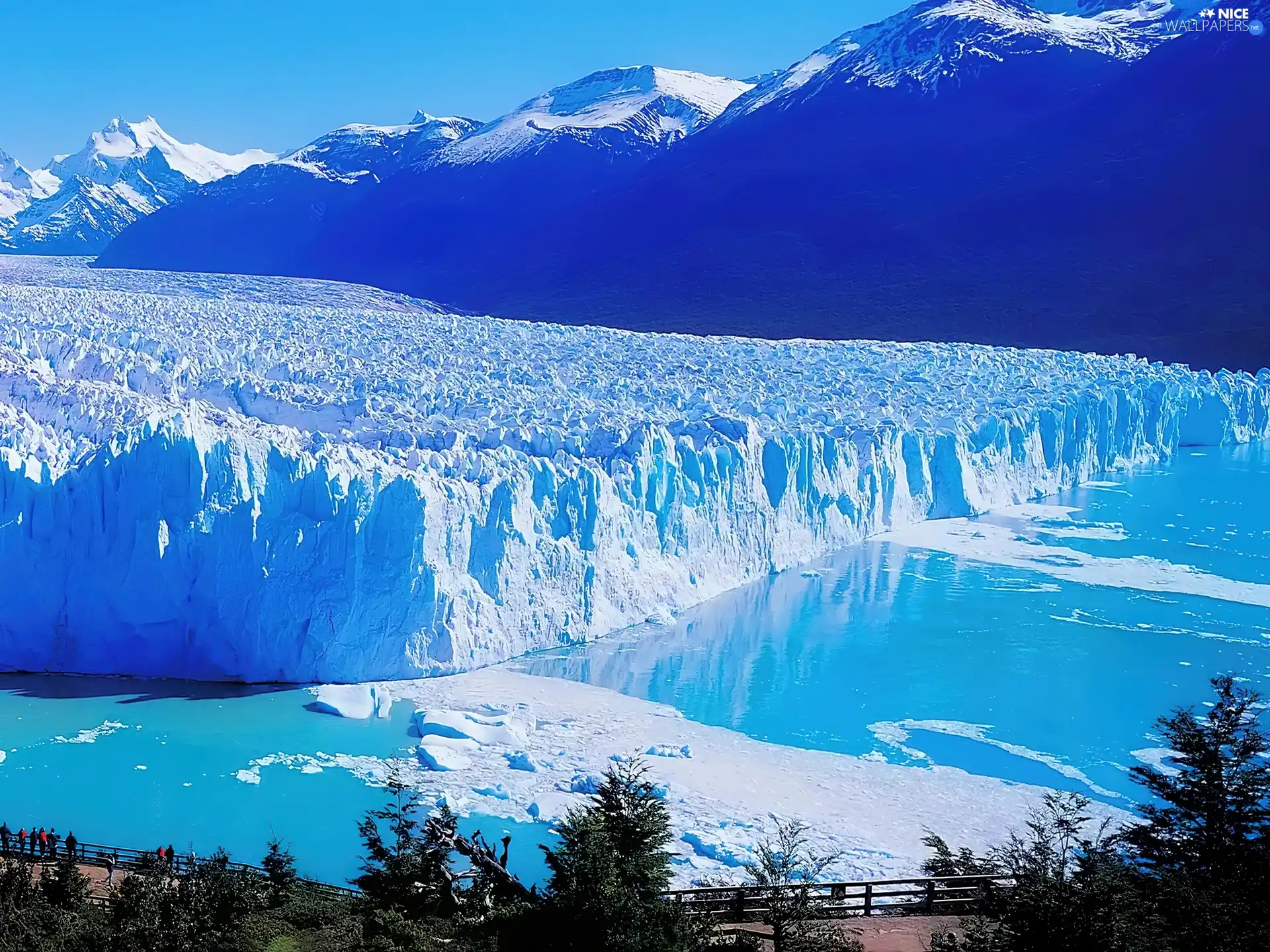 Iceberg, Snowy, Mountains, water
