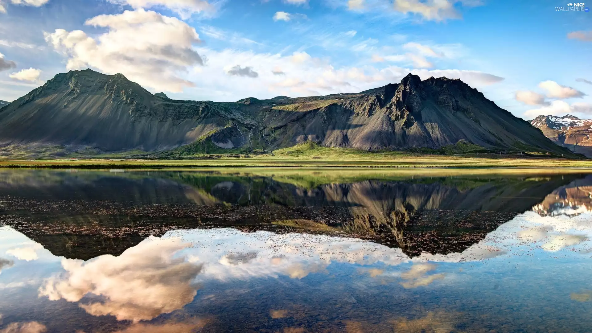 iceland, lake, reflection, Mountains