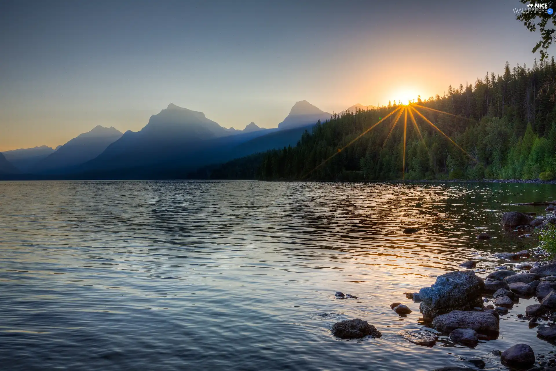 lake, Mountains