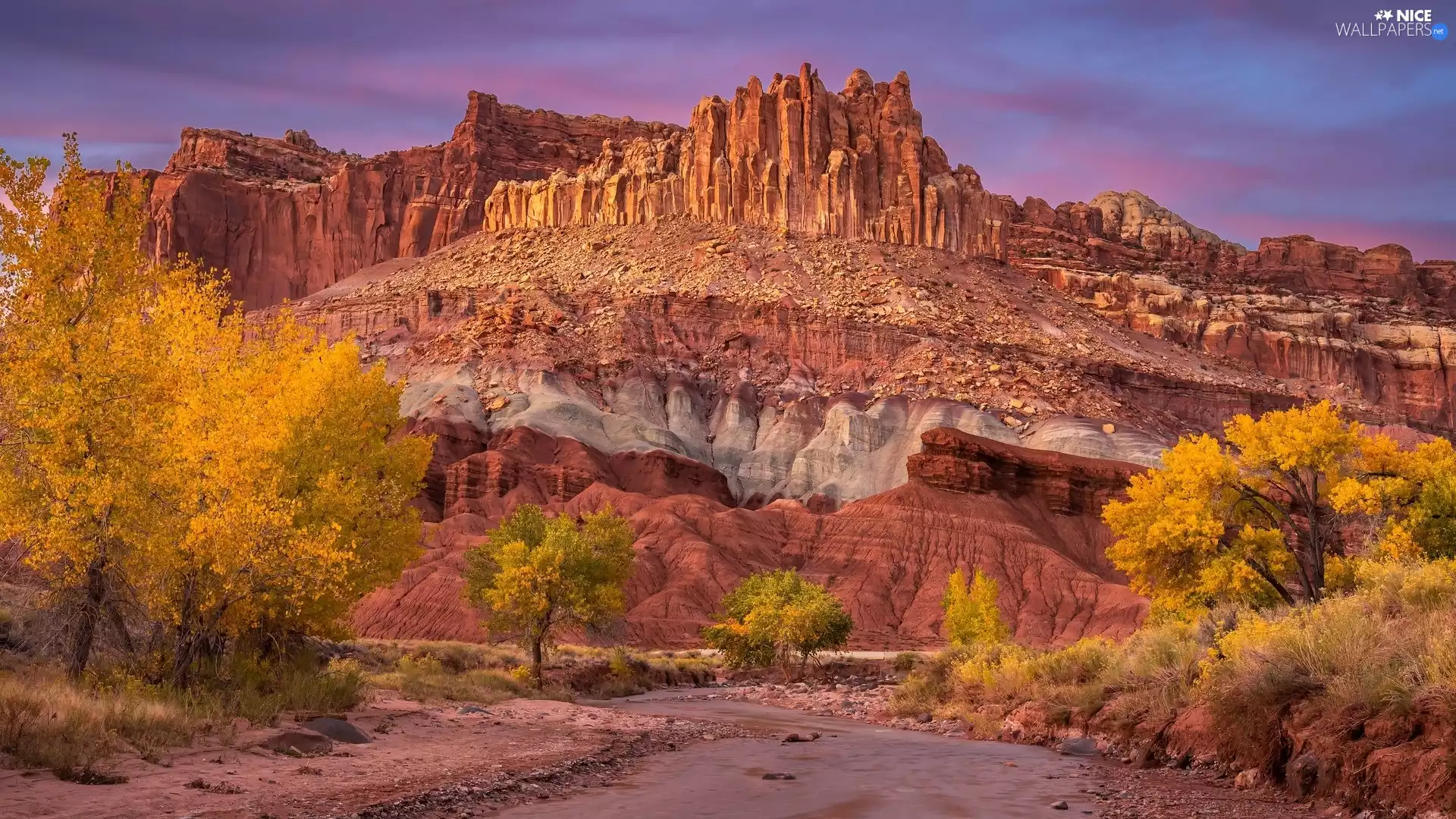 River, autumn, viewes, Mountains, trees, rocks