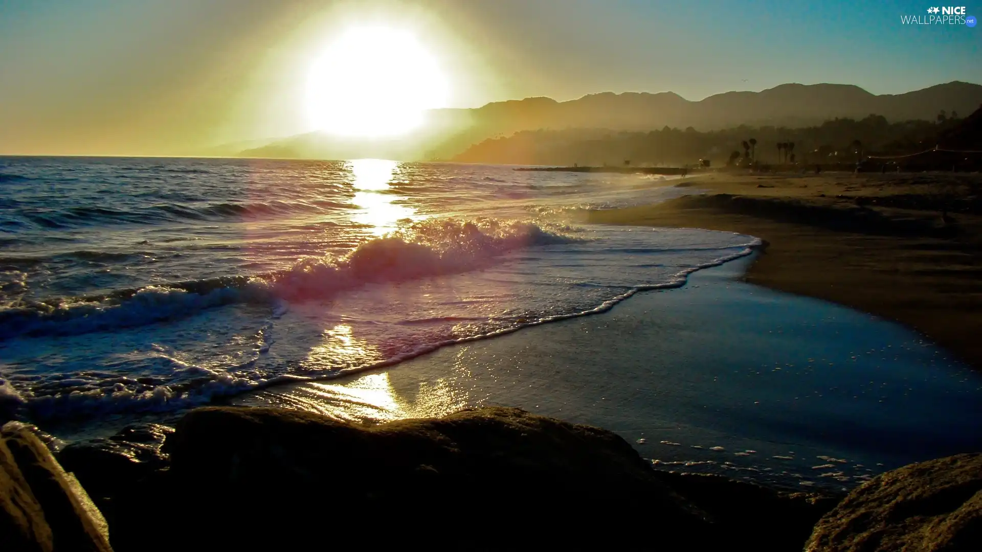 sea, Coast, Mountains, Beaches