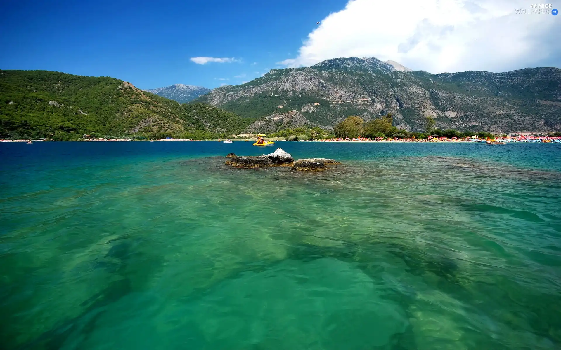 Mountains, sea, Oludeniz, Blue Lagoon, Turkey