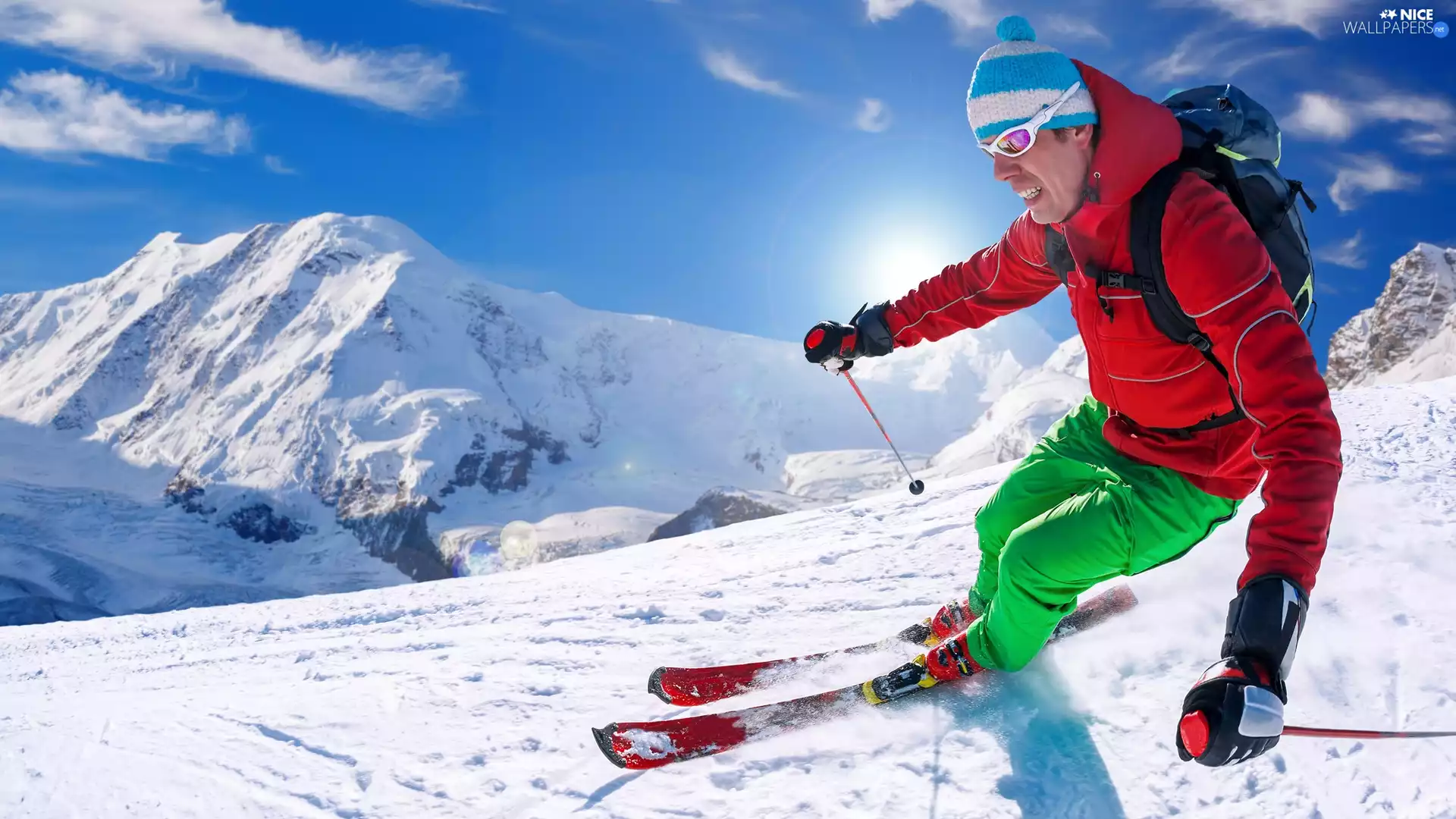 Skier, snow, skiing, Mountains