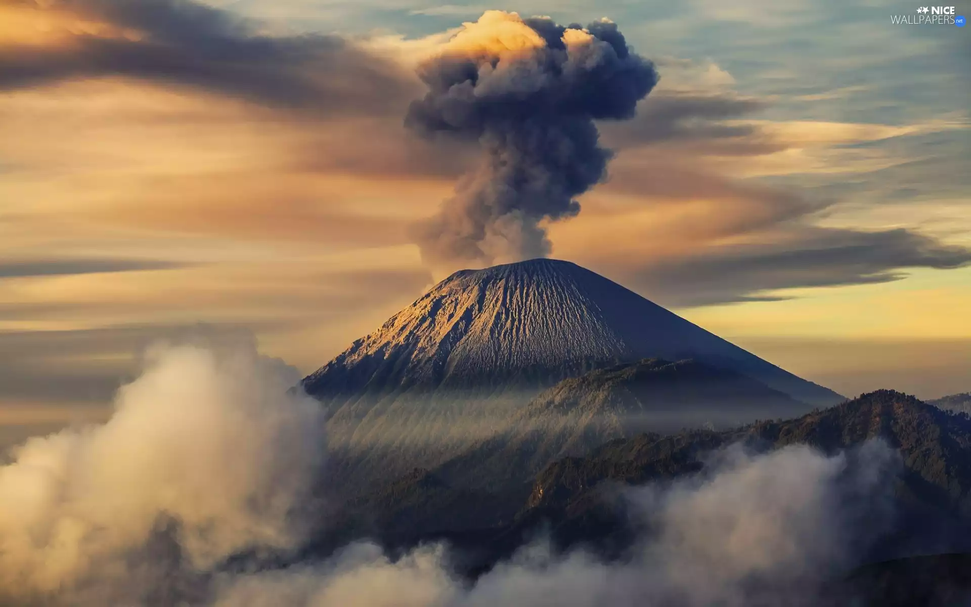 volcano, Semeru, indonesia, Mountains