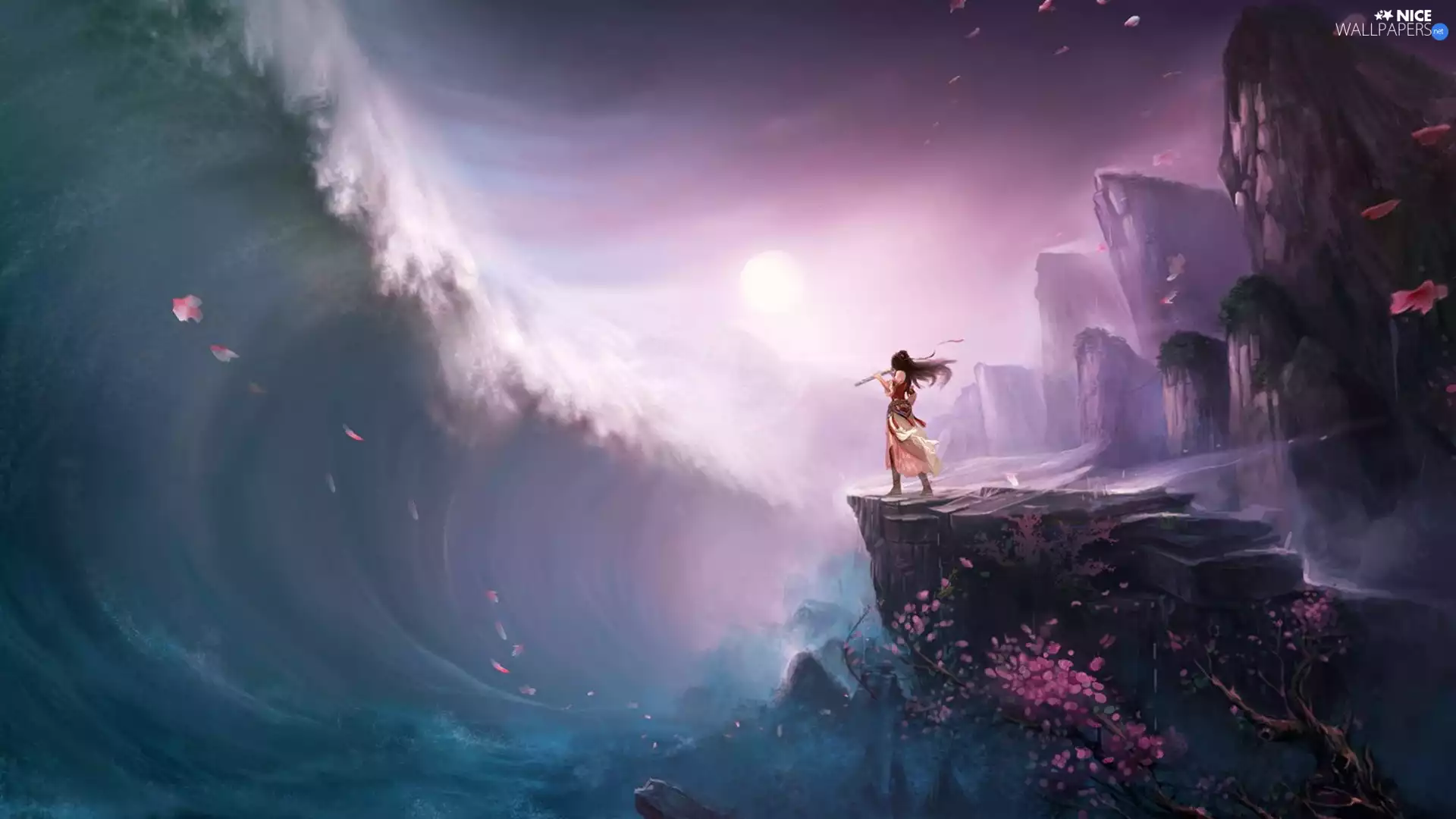 Mountains, Women, Waves