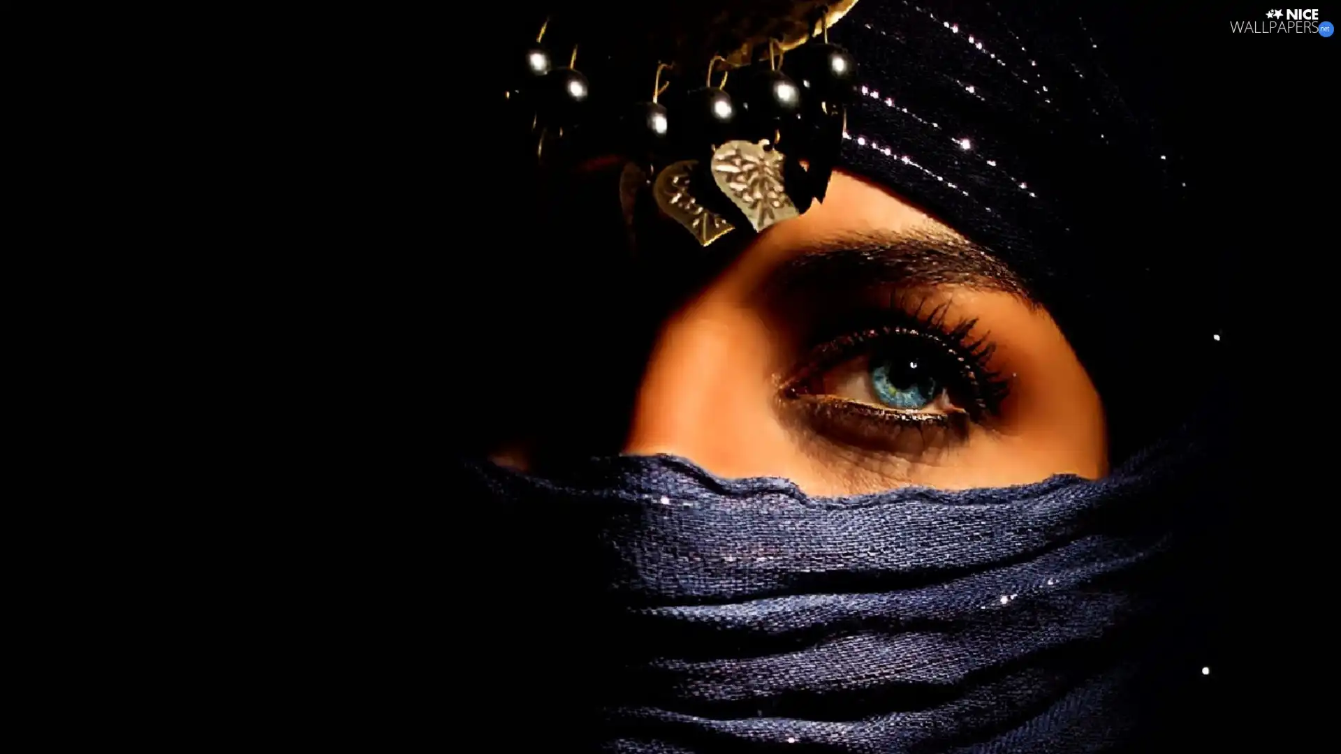 Women, Eyes, mystery, shawl