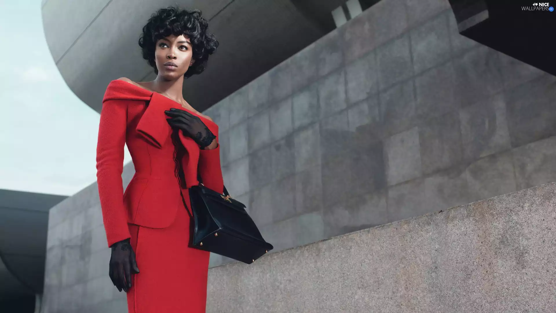 Red, costume, model, Naomi Campbell, Women