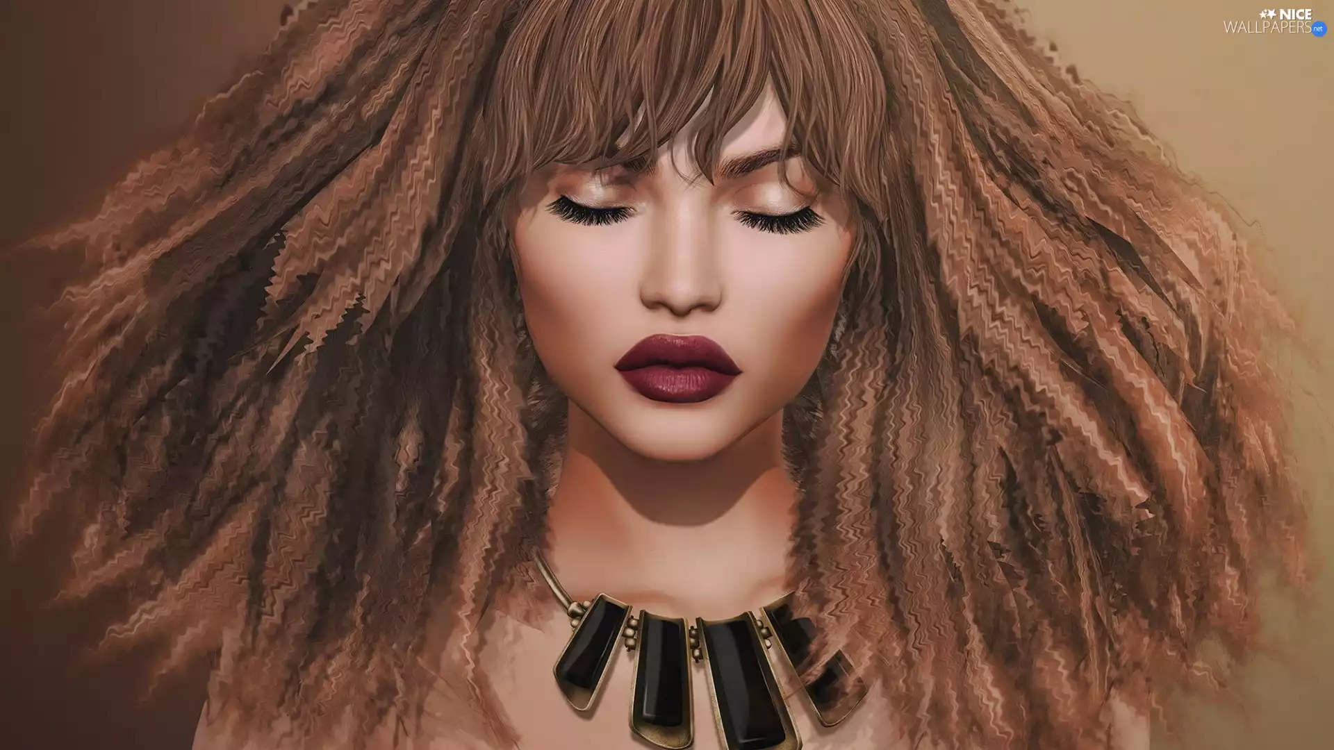 spiral, Hair, Women, Necklace, 2D Graphics