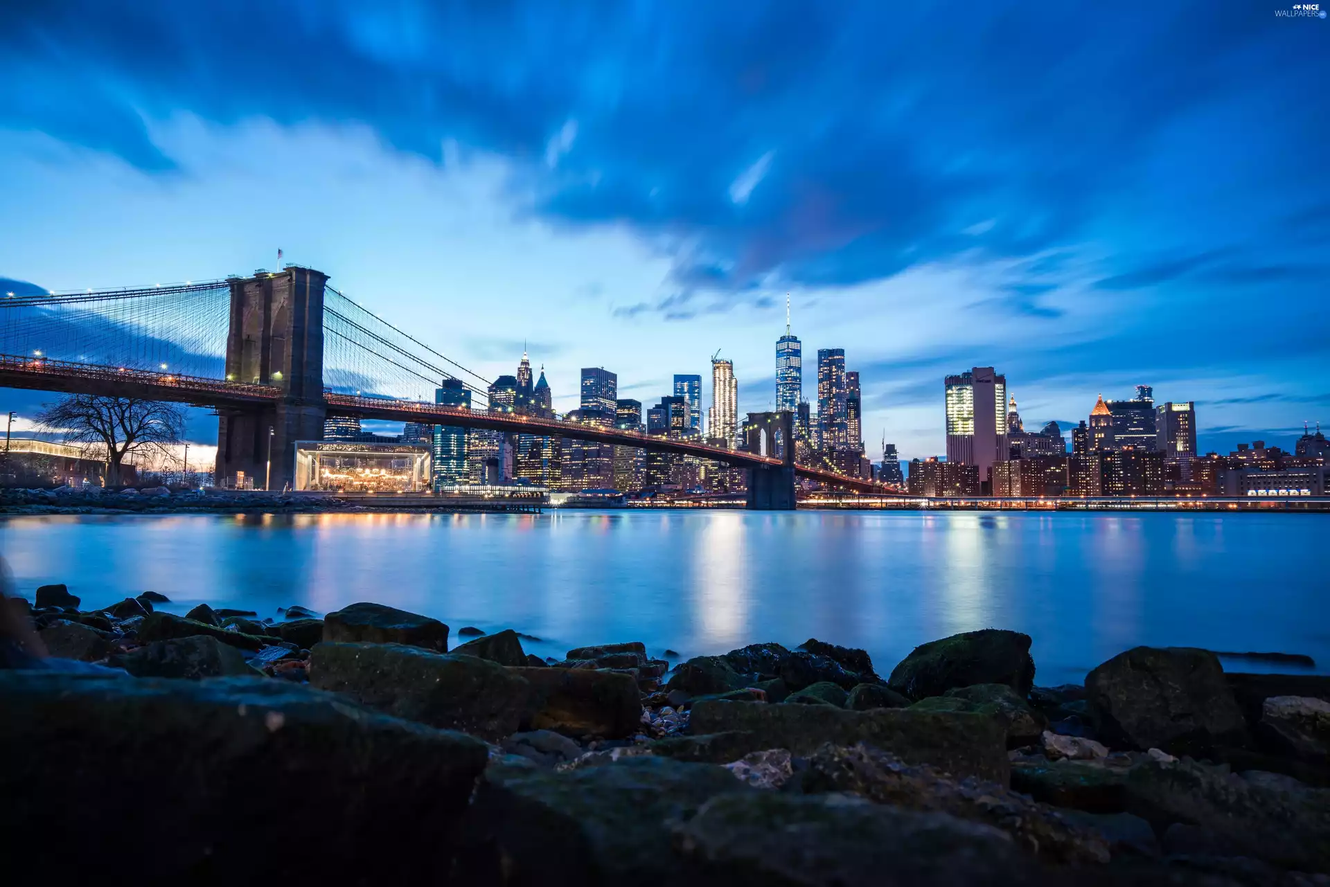River, Brooklyn Bridge, New York, The United States, East River Strait, Brooklyn Bridge