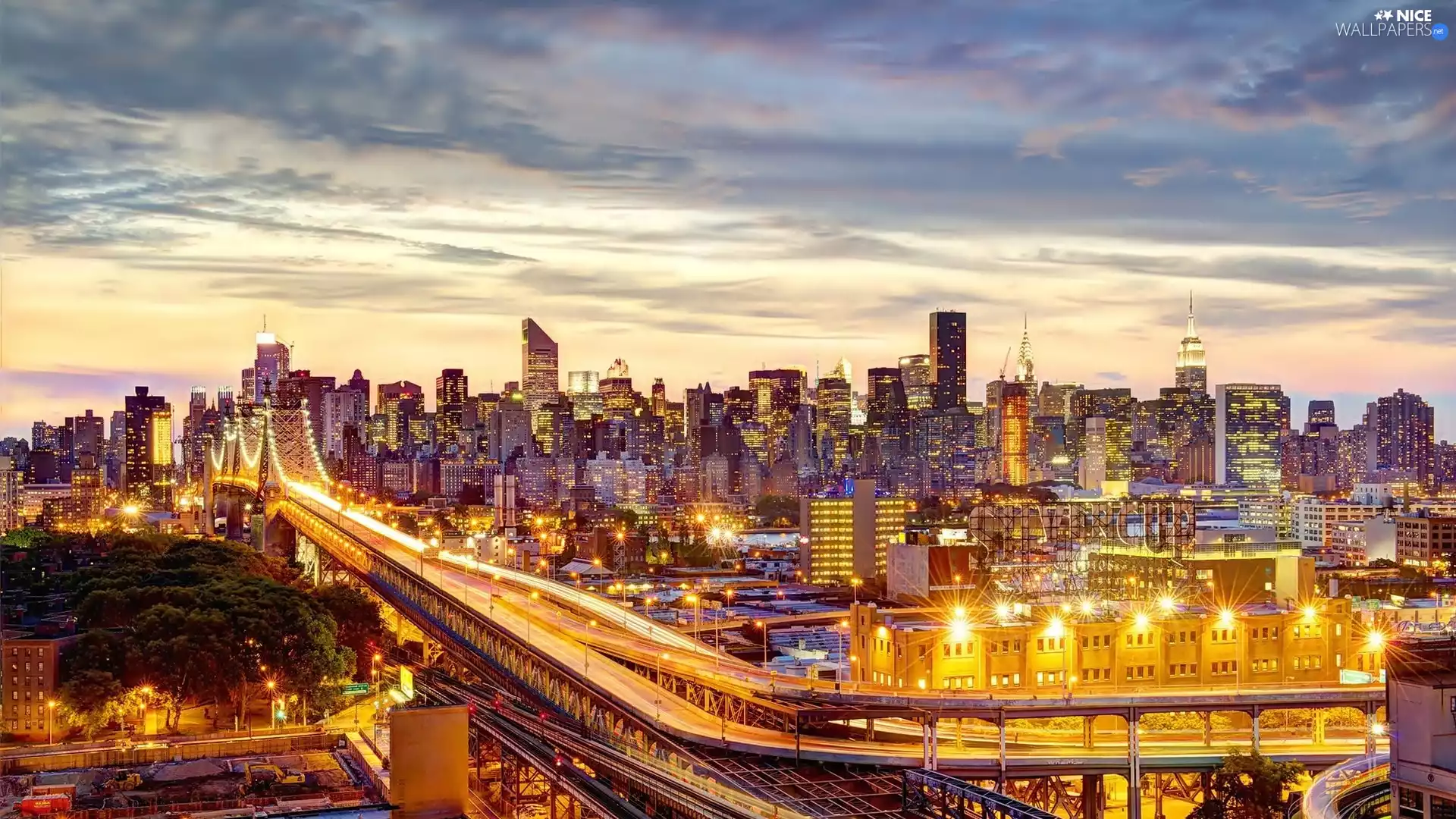 bridge, New York, panorama, Queensboro
