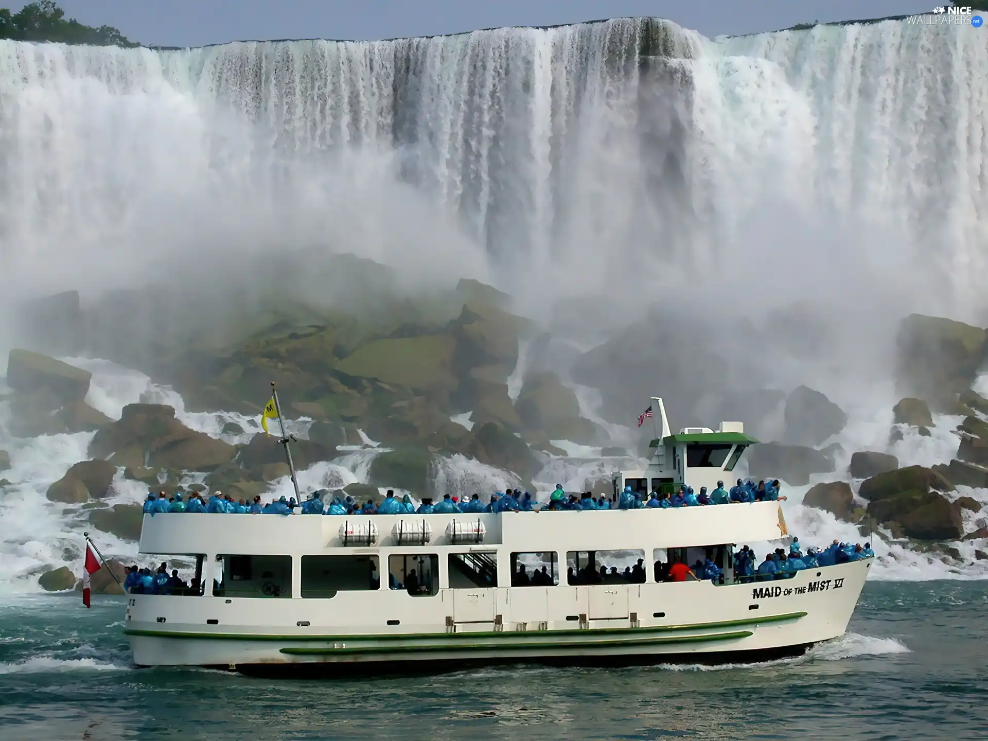 Ship, waterfall, Niagara Falls, cruise