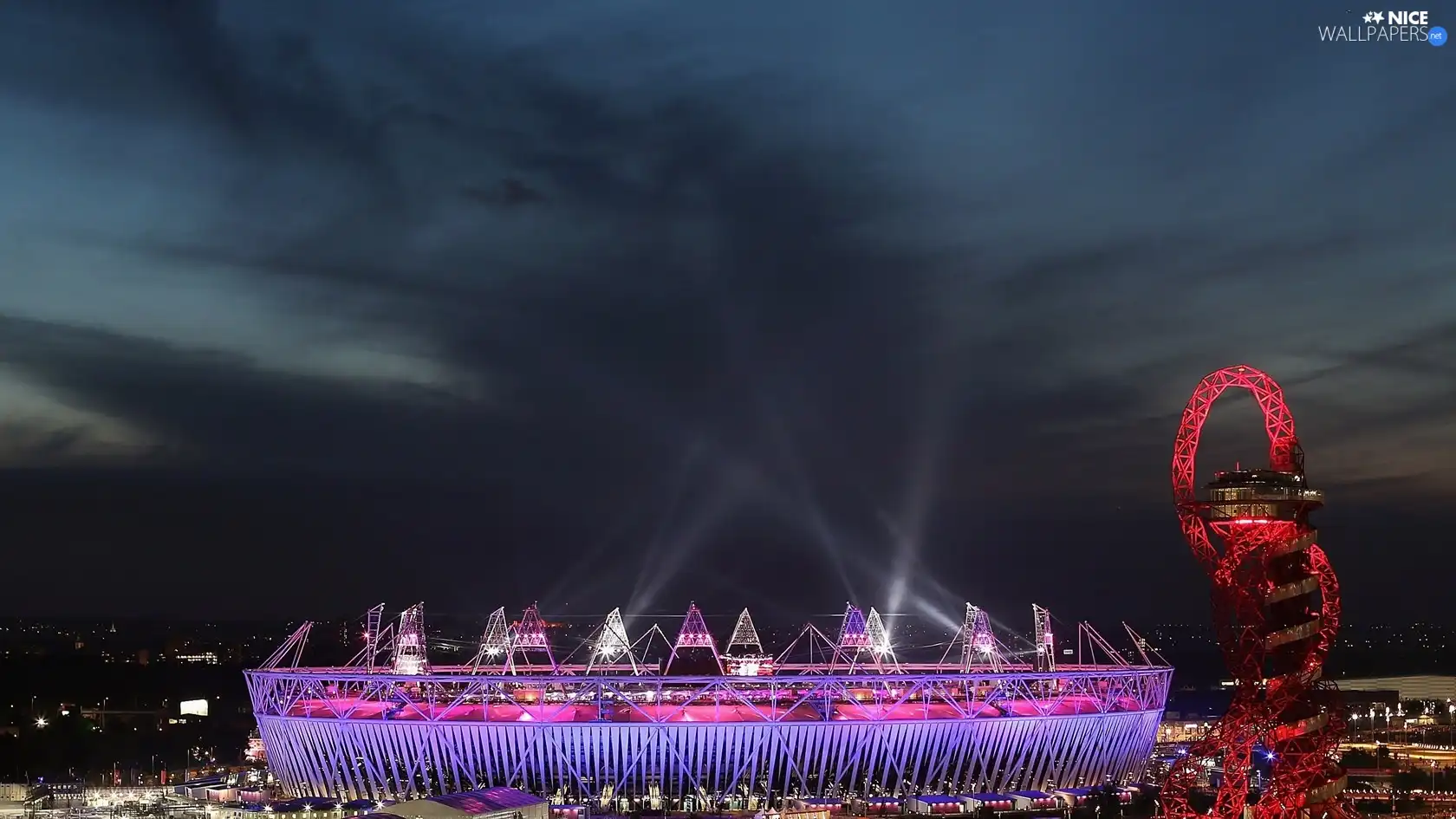 Night, Floodlit, Stadium