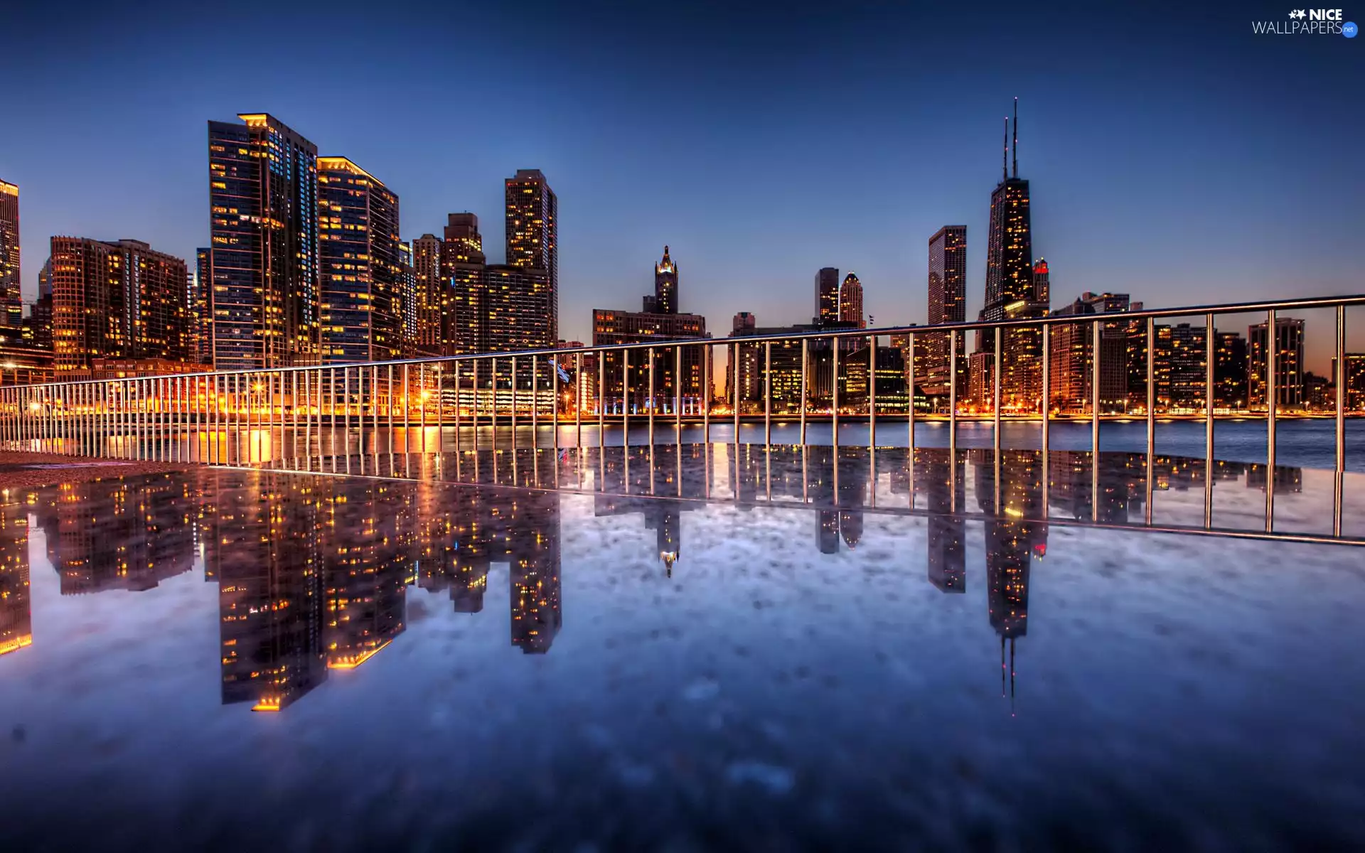 Town, light, skyscraper, Night