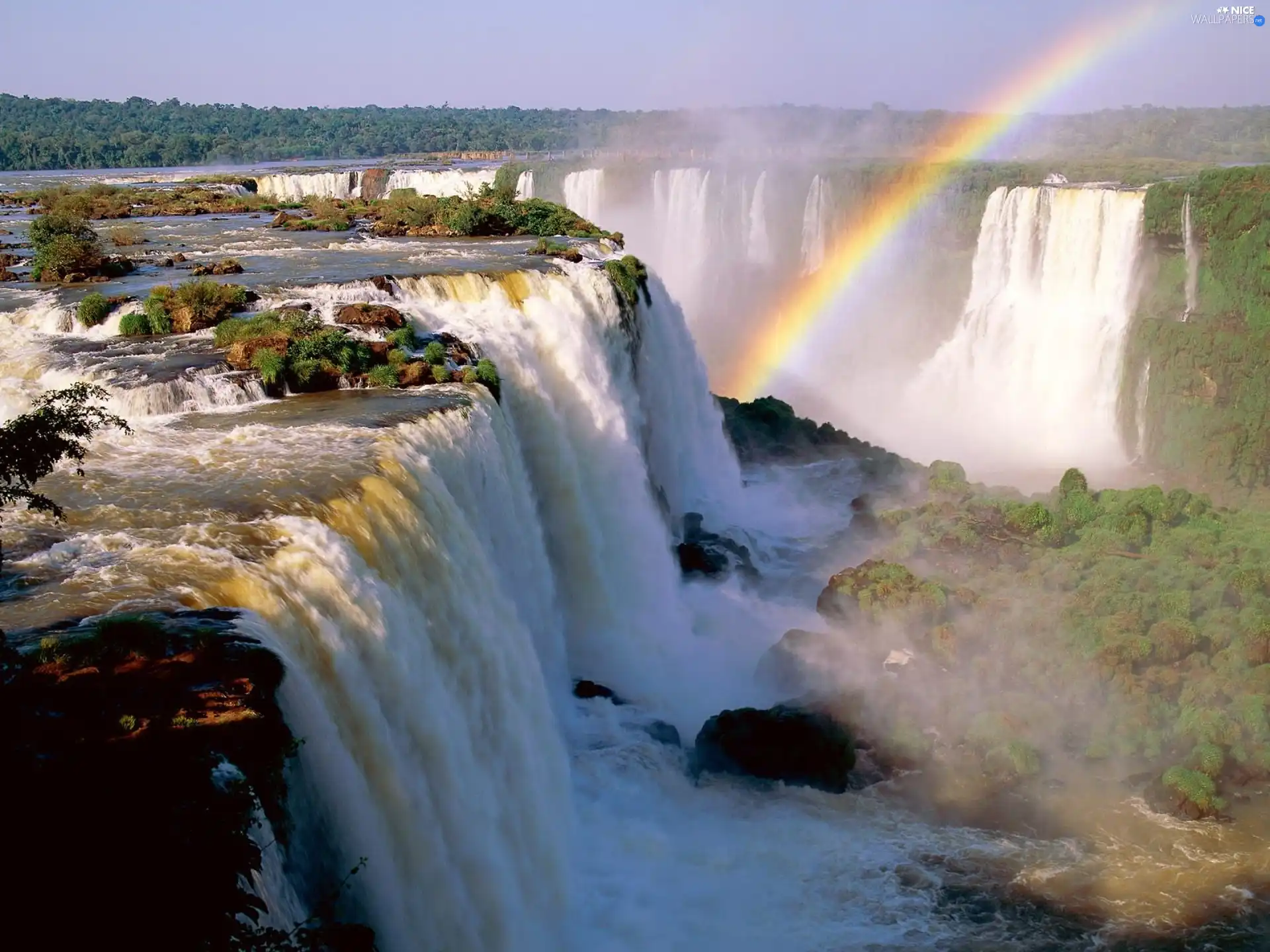 waterfall, Great Rainbows, noise, water