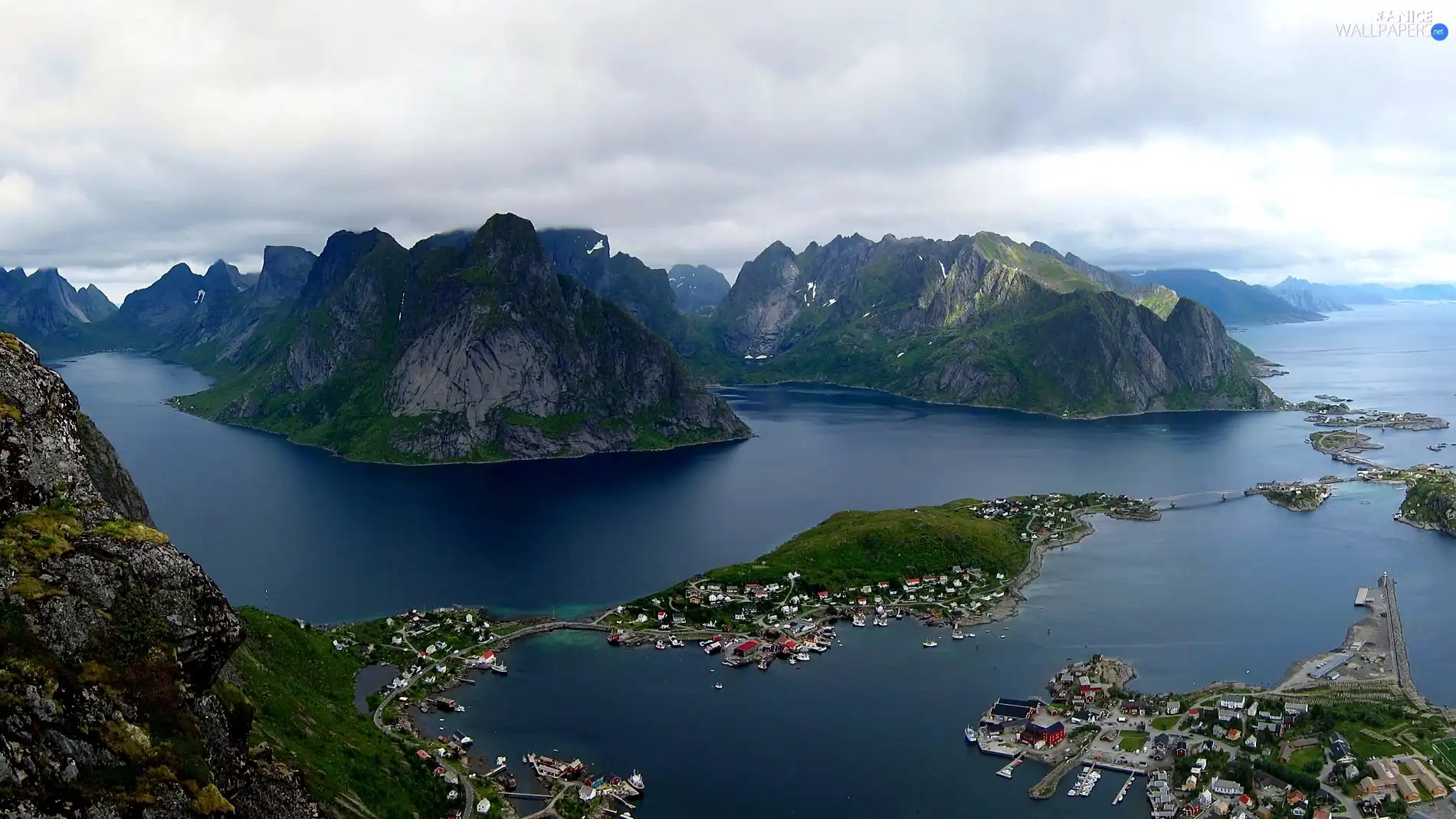 Norway, sea, Mountains, Lofoten