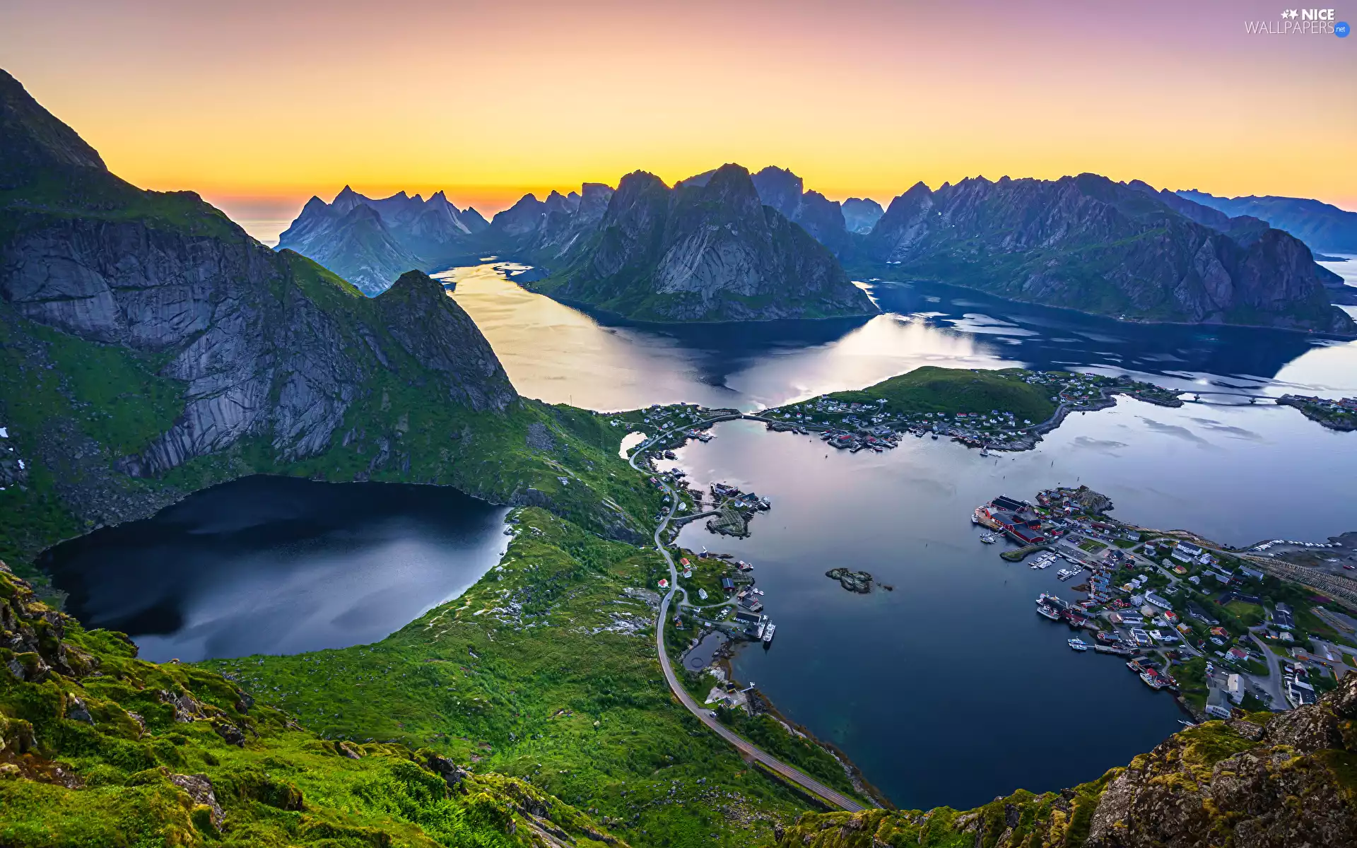 Mountains, Norwegian Sea, Norway, Lofoten