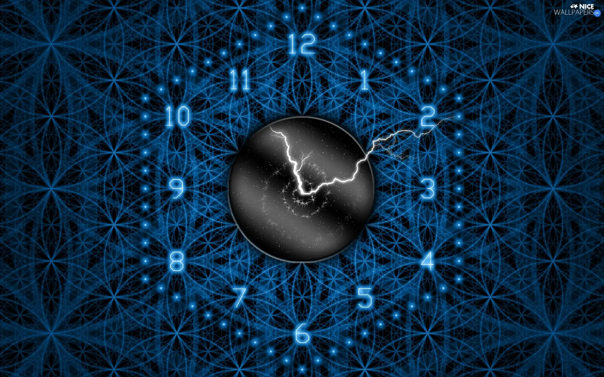 number, Clock, blue