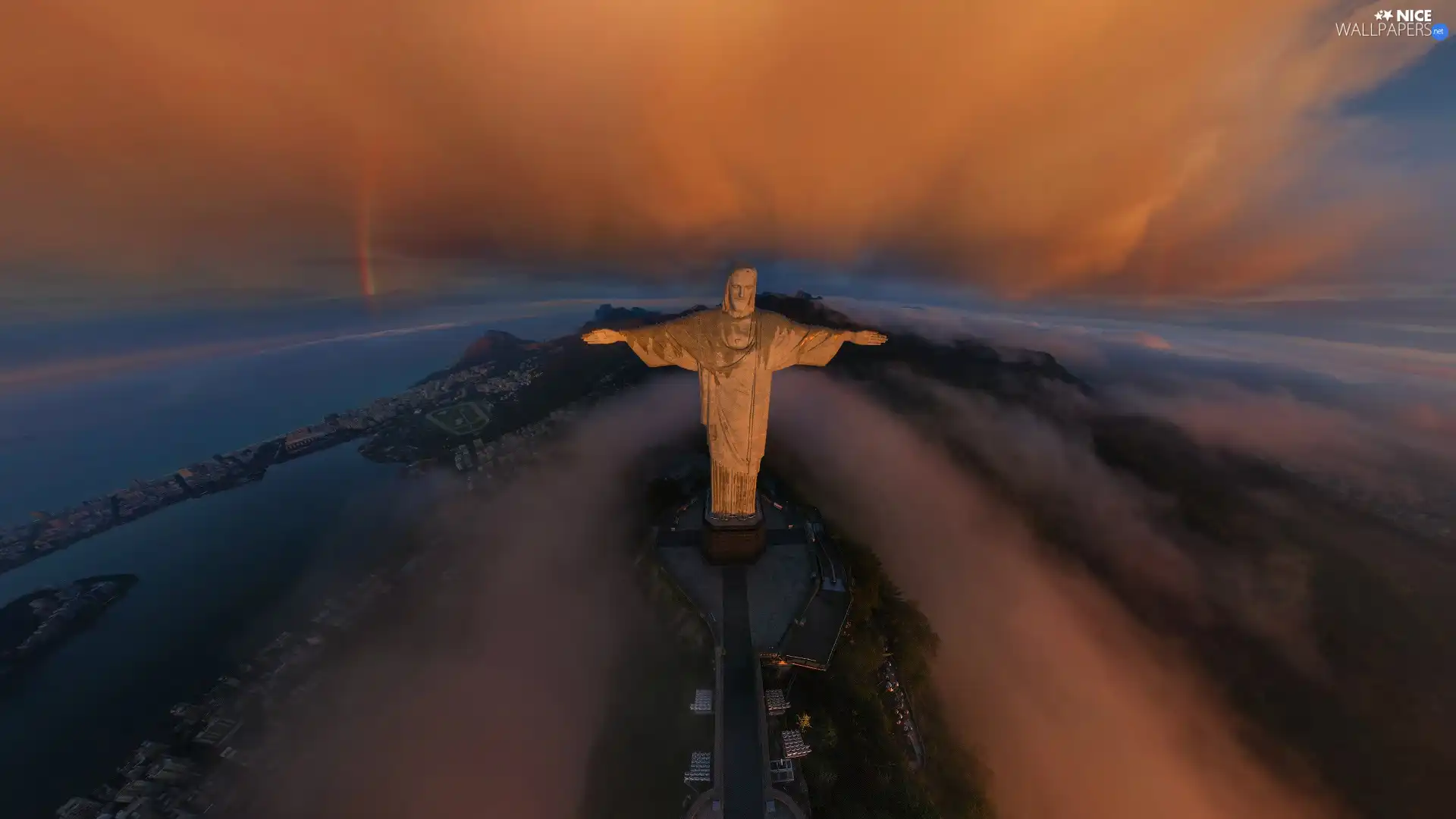 clouds, Fog, Rio de Janeiro, Statue of Christ the Redeemer, Brazil