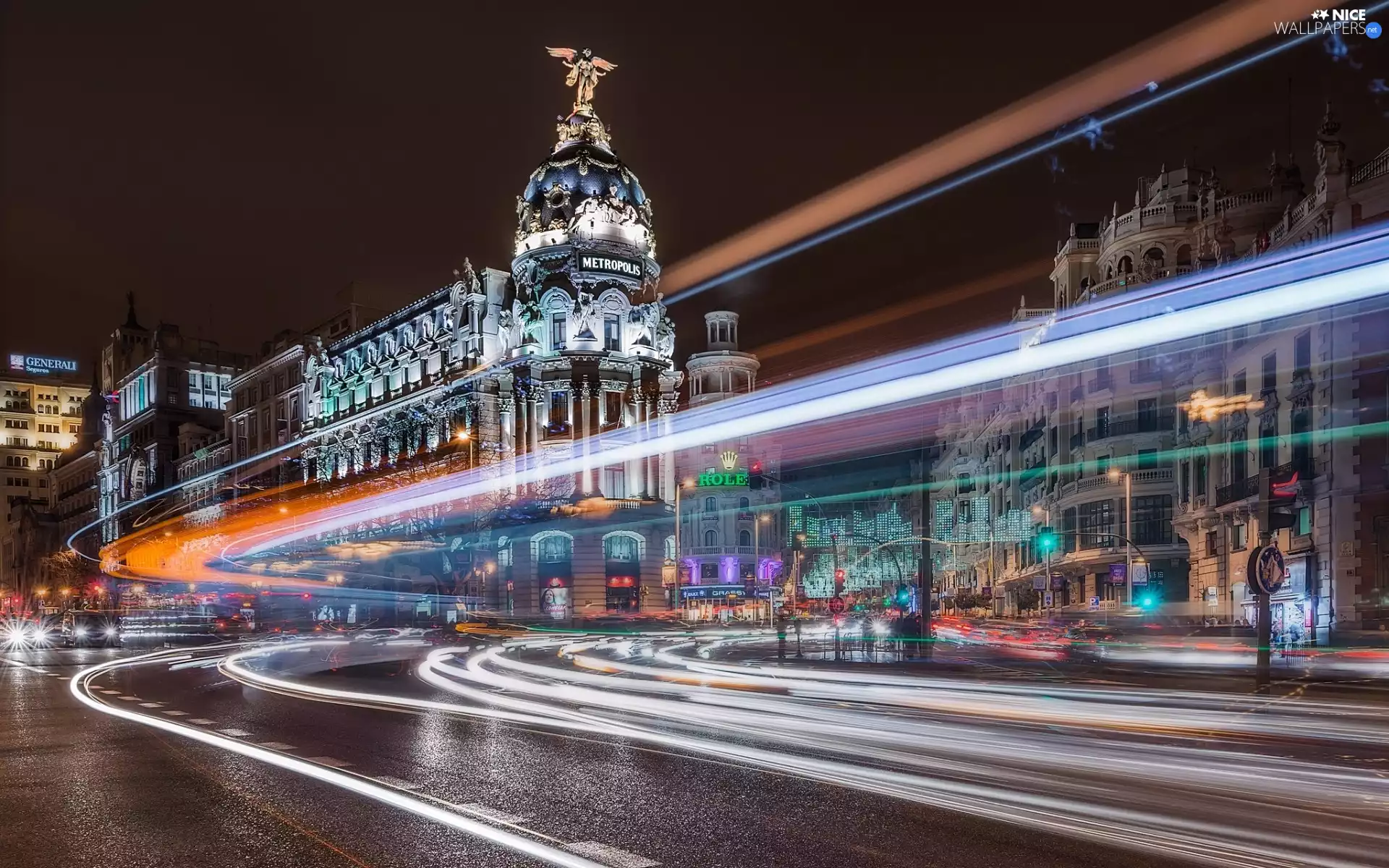 Office building, Madrid, light, Metrópolis Building, Spain, Street, Houses