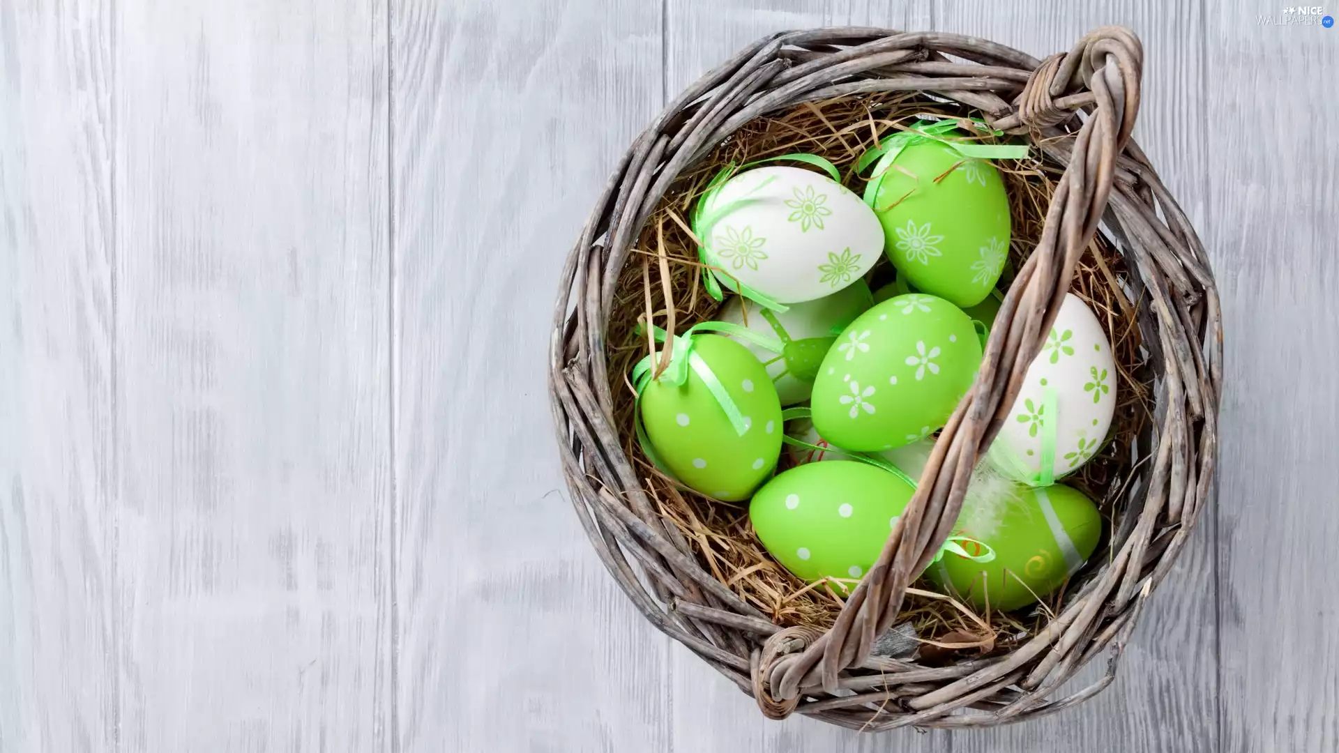 eggs, Easter, green ones, boarding, White, basket