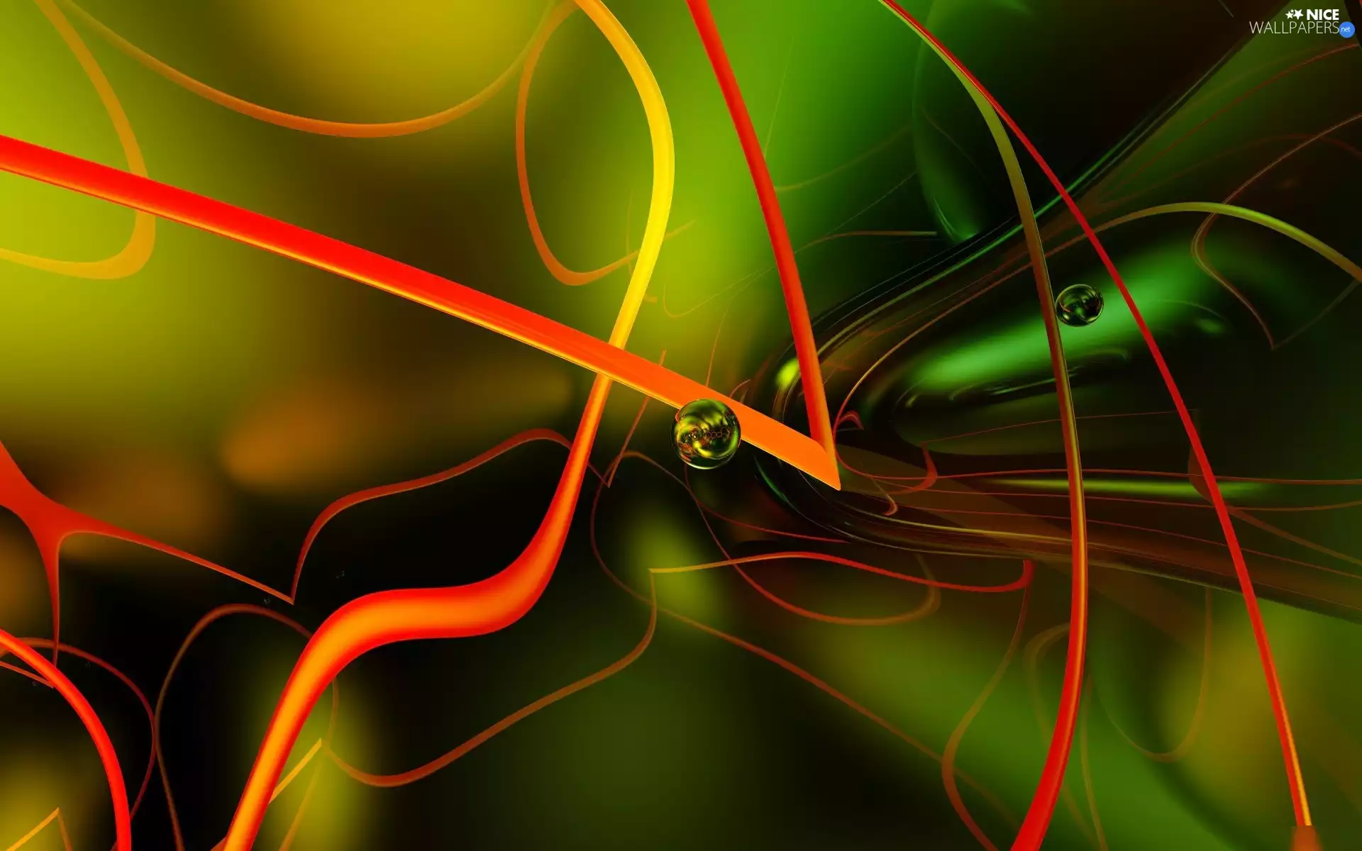 graphics, abstraction, green ones, background, lines