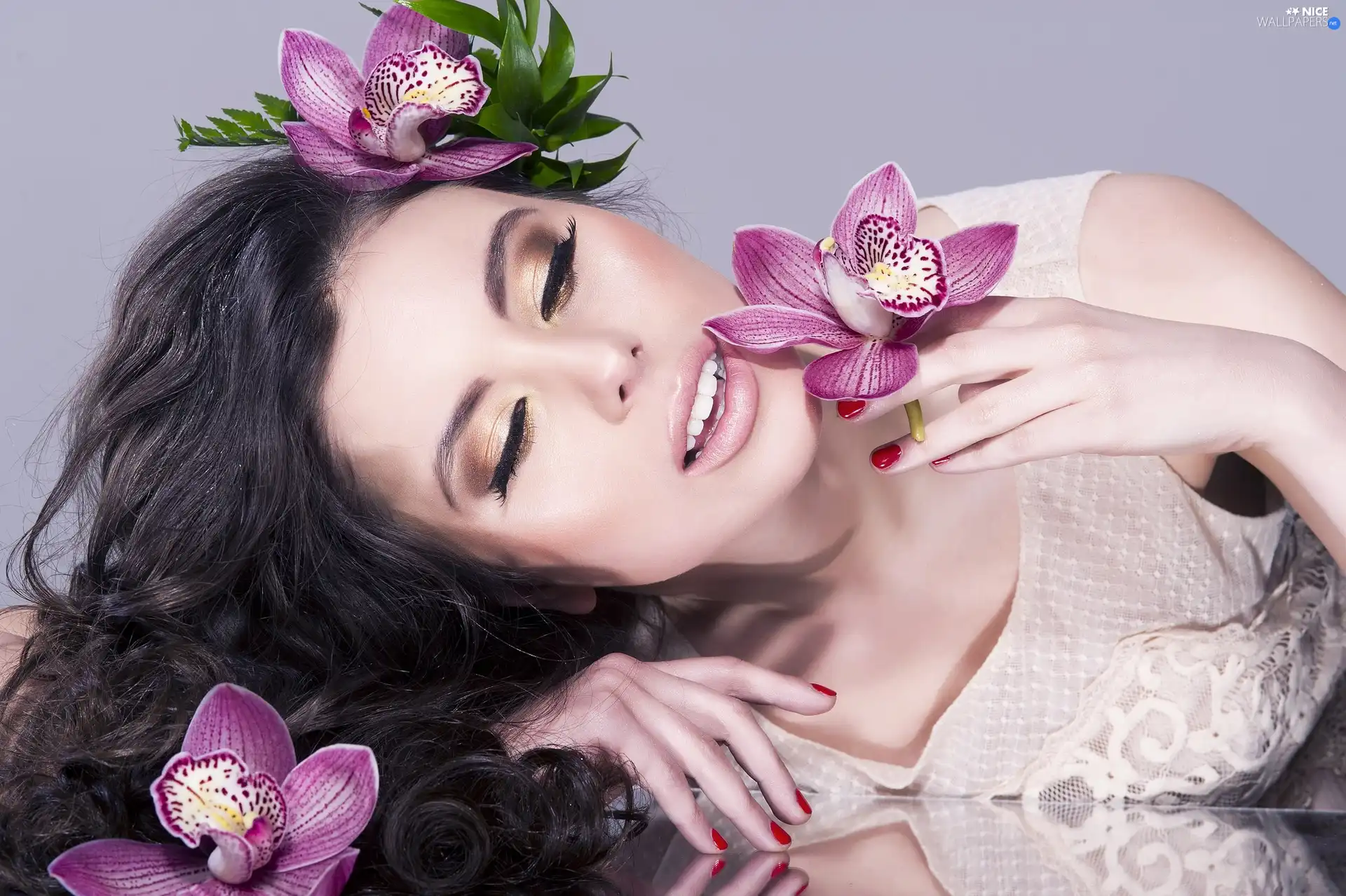 orchids, Beauty, Women