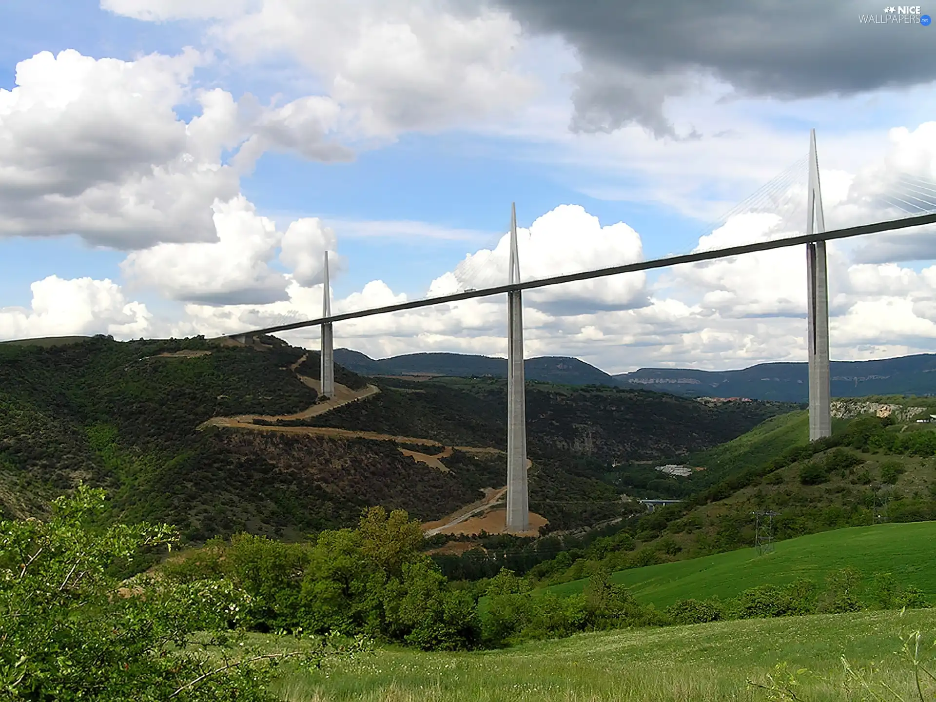 rivers, France, overpass, Millau, Tarn, Valley