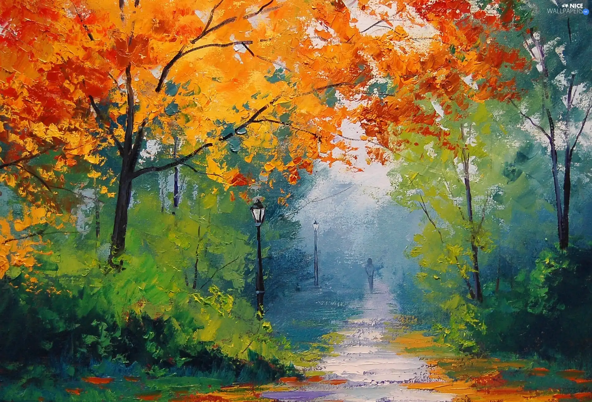 painting, Park, autumn