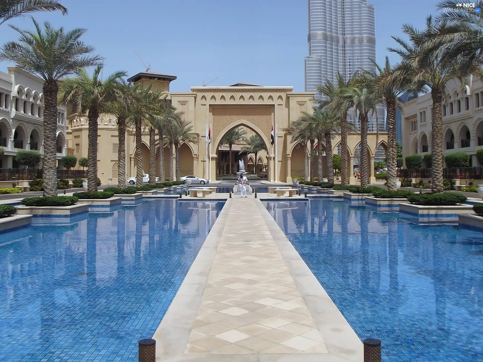 oriental, Pool, Palms, palace