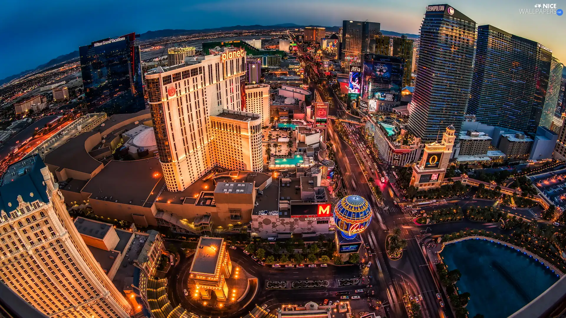 clouds, casino, town, skyscrapers, Las Vegas, panorama, Nevada