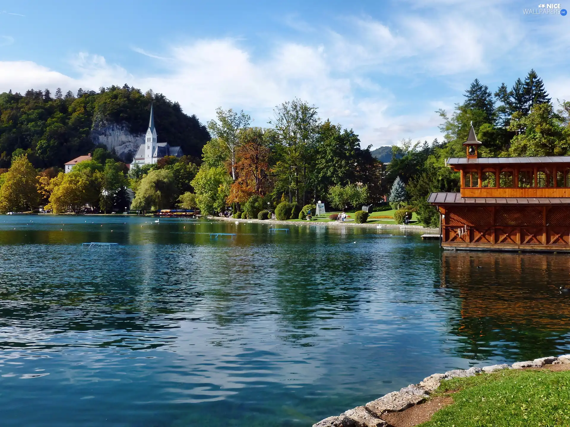 Park, lake, Harbour