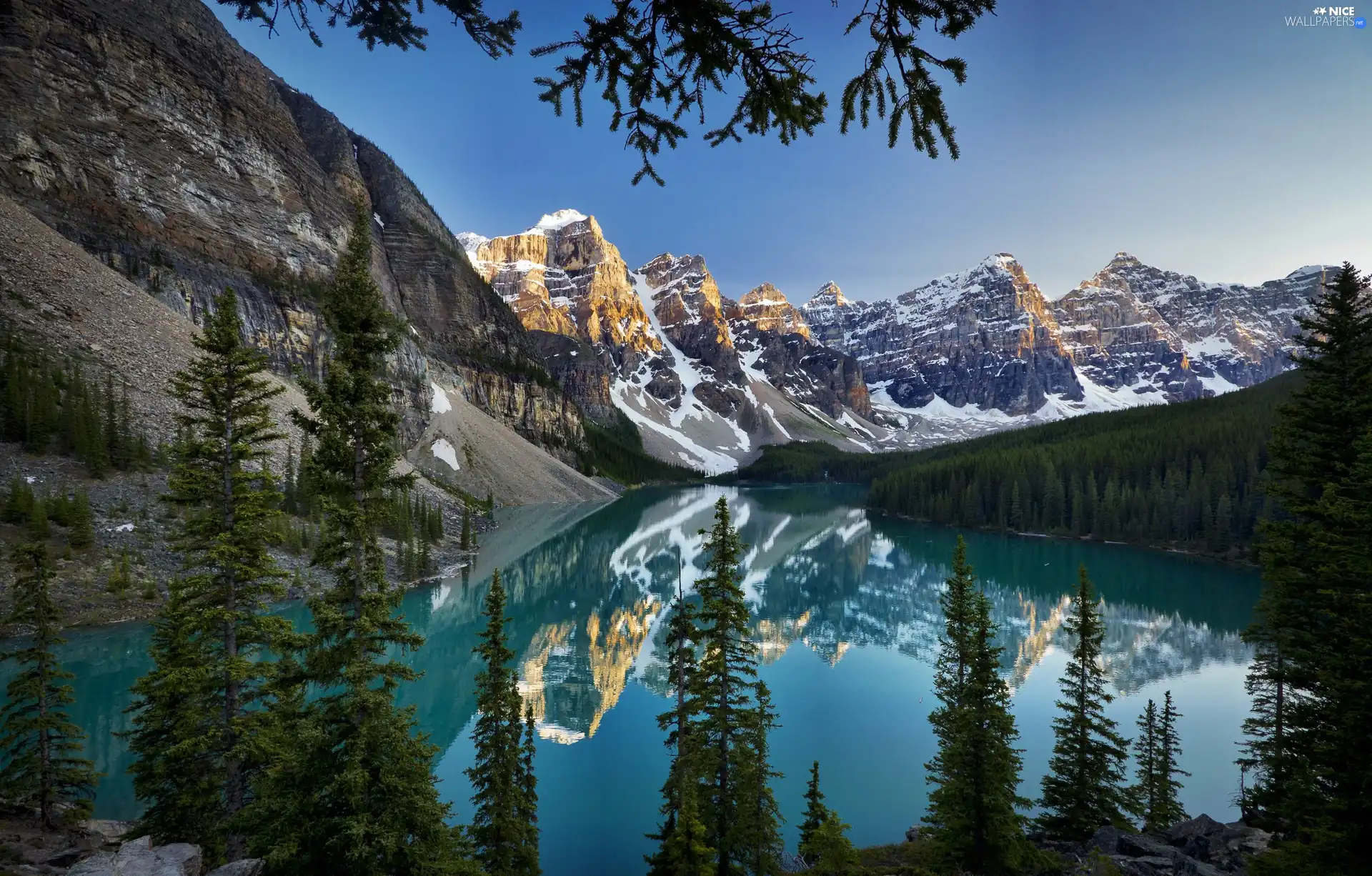 National Park Banf, Canada, Mountains, forest, lake