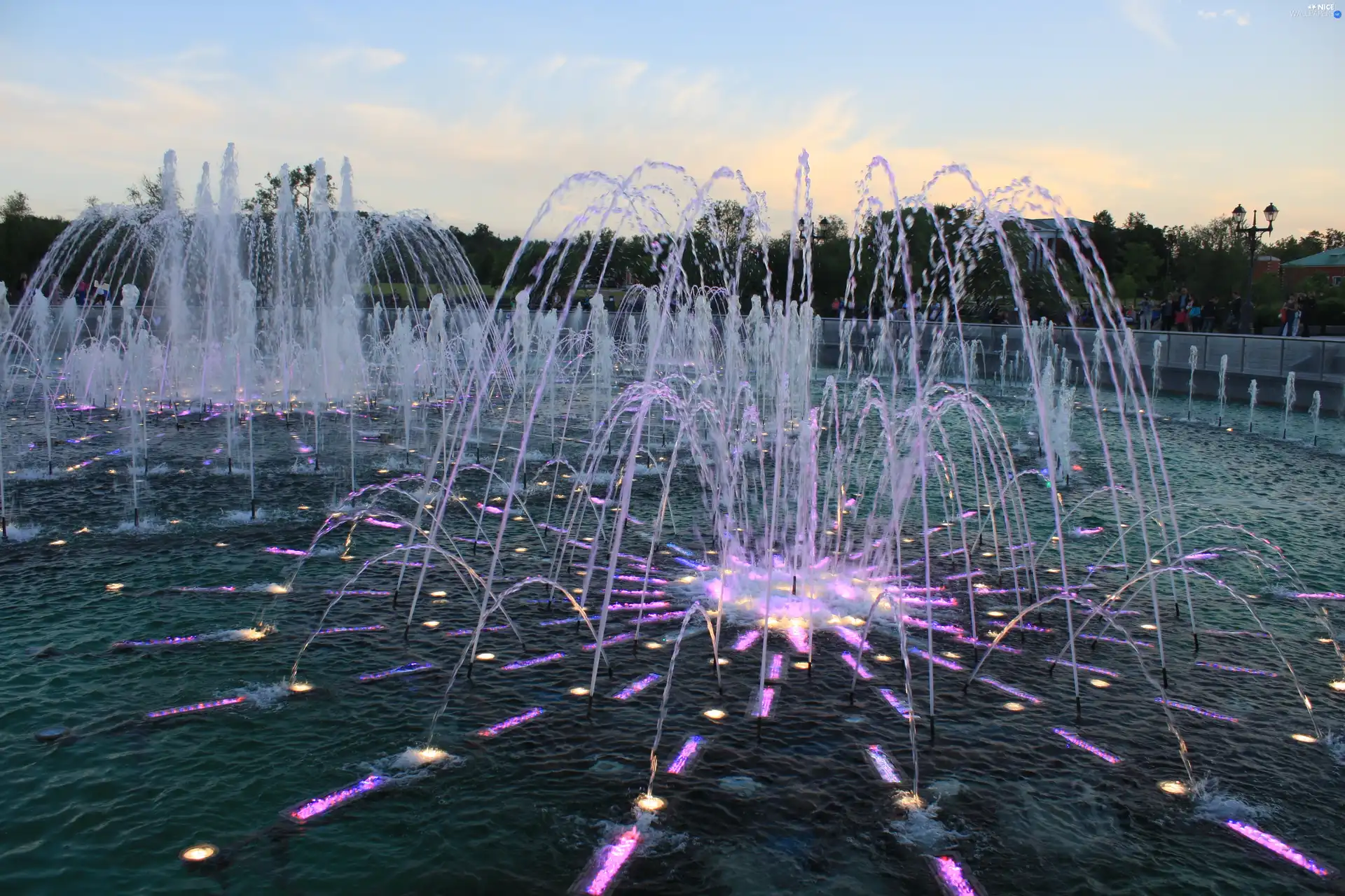 Russia, Tsaritsyno, Park Dancing Fountain, Moscow