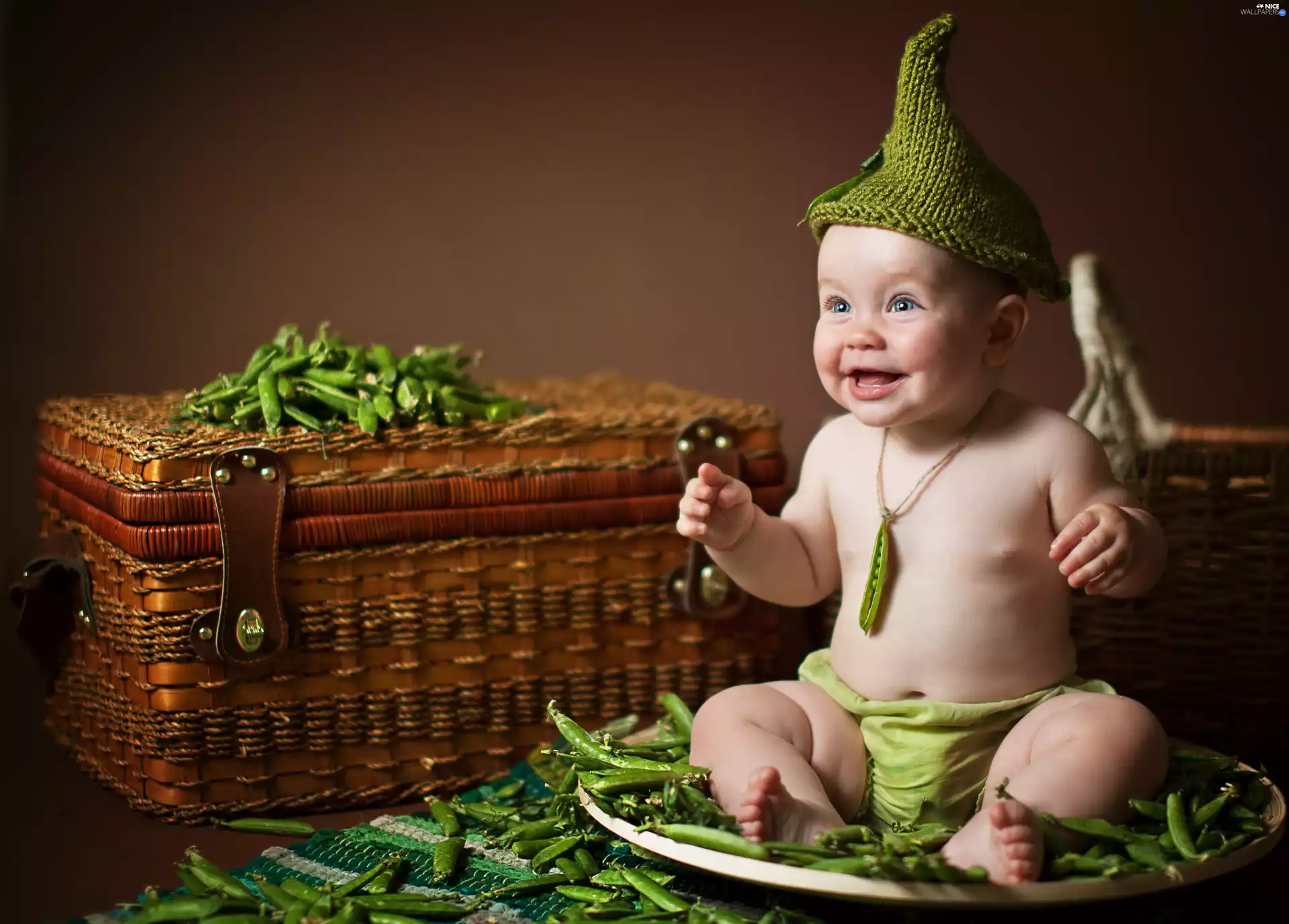peas, Kid, basket
