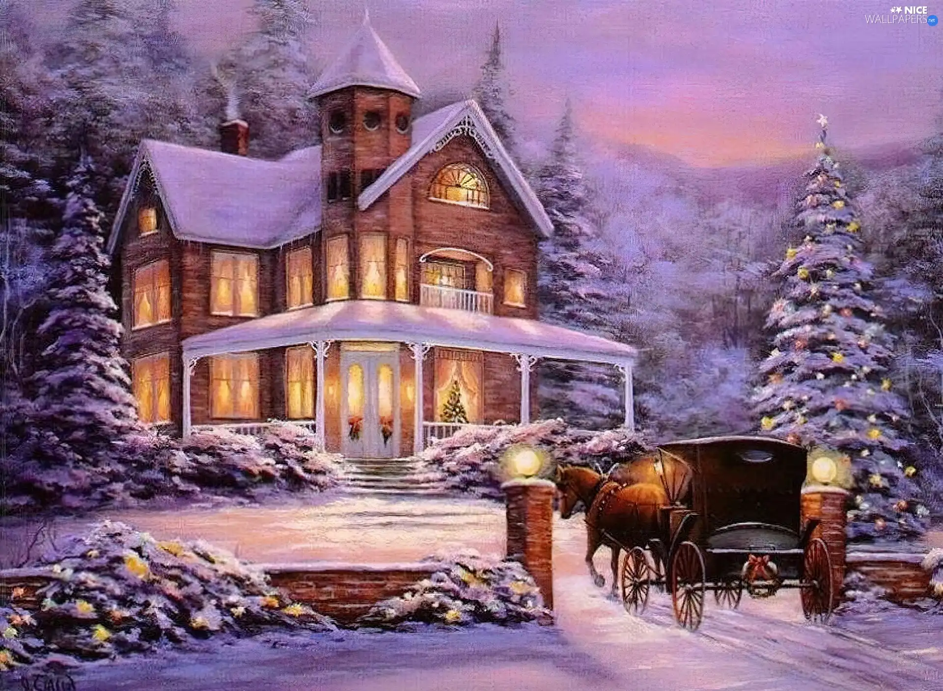 picture, winter, cab