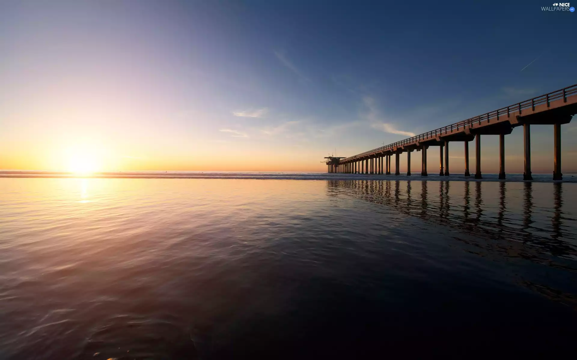Great Sunsets, sea, pier