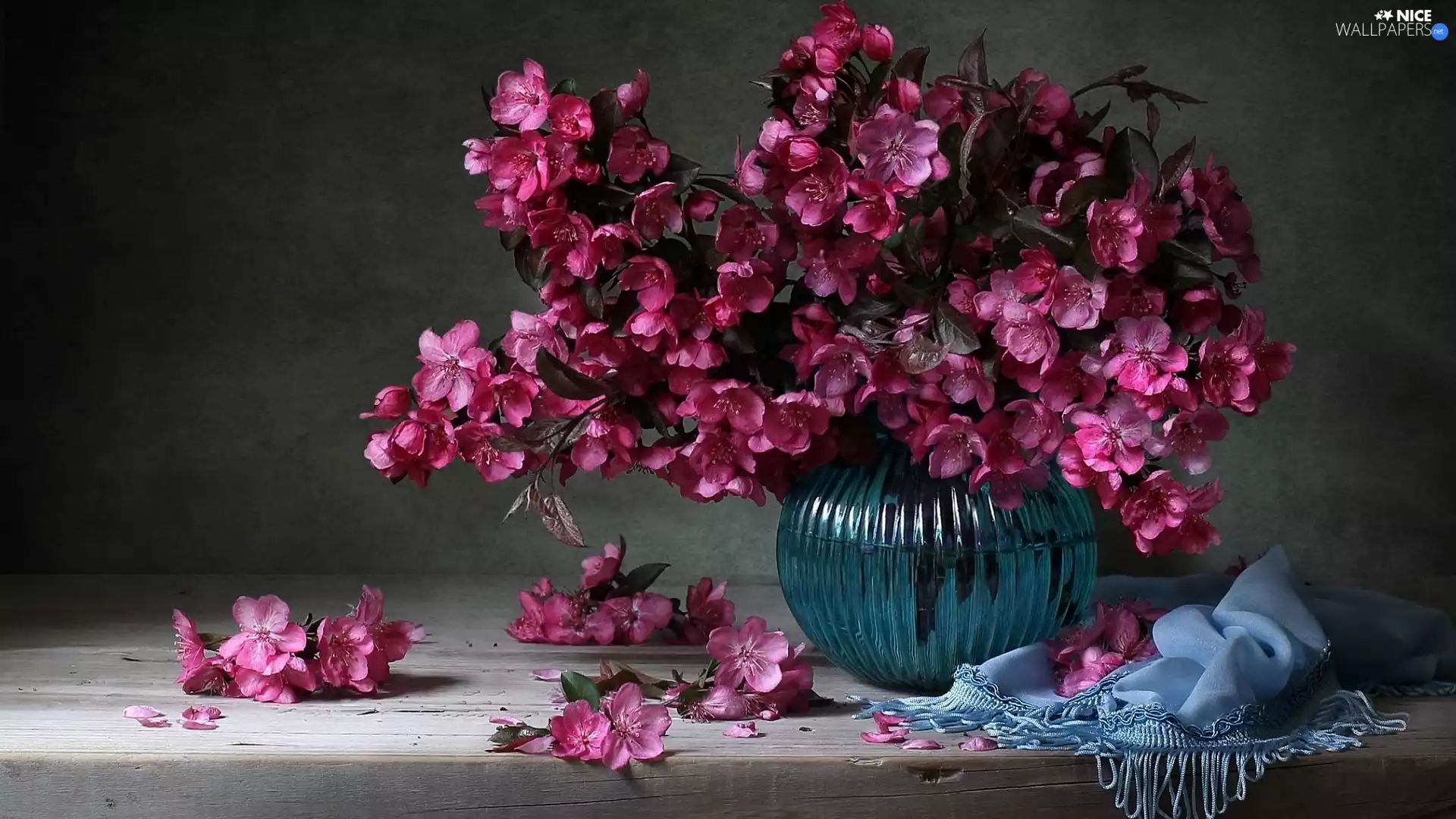 Twigs, Flowers, Vase, Pink