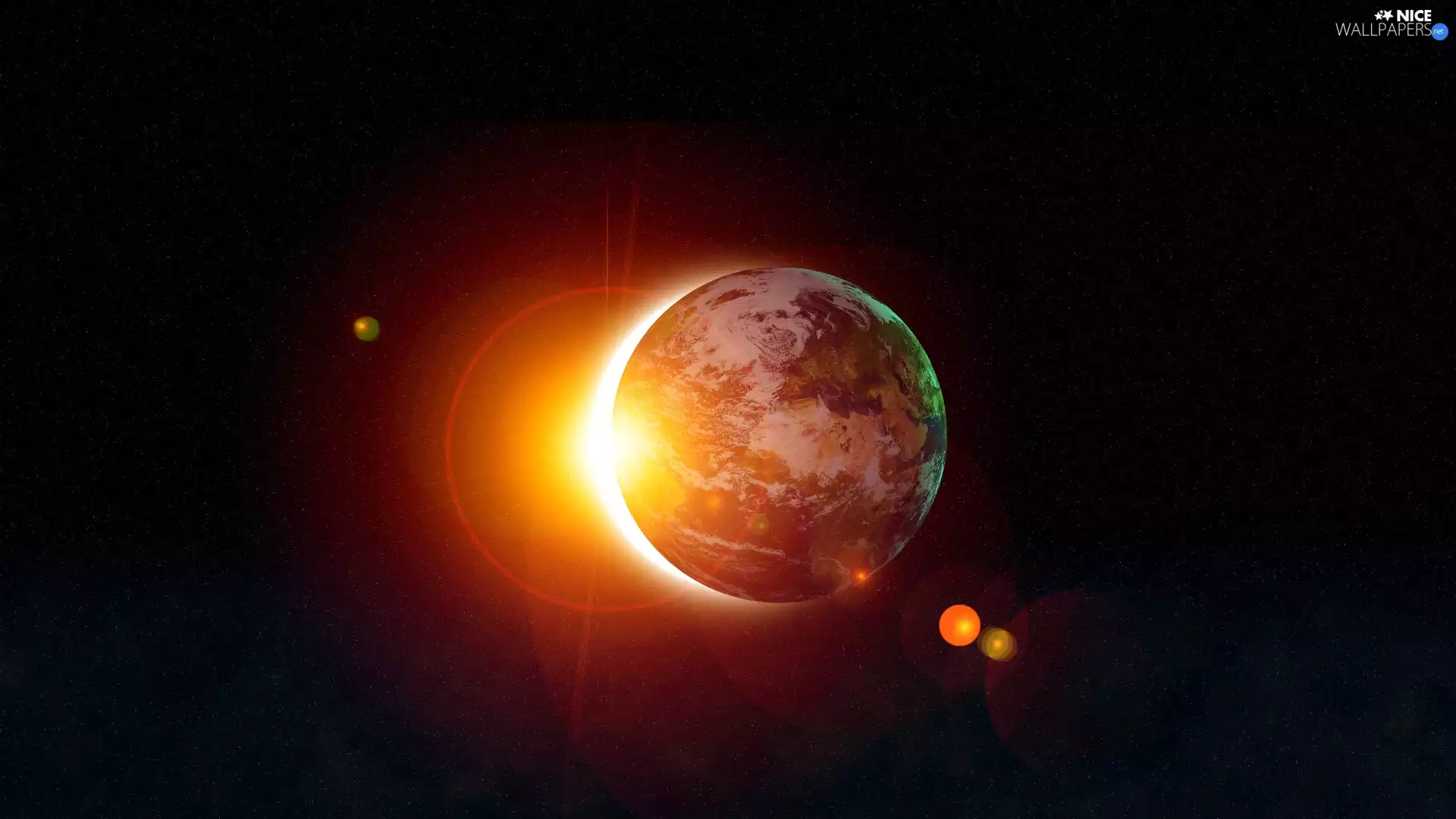 Universe, land, Eclipse, Planets