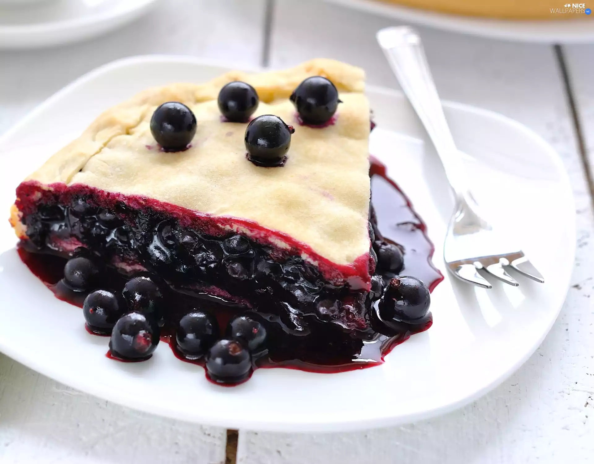 fork, plate, black, currant, cake