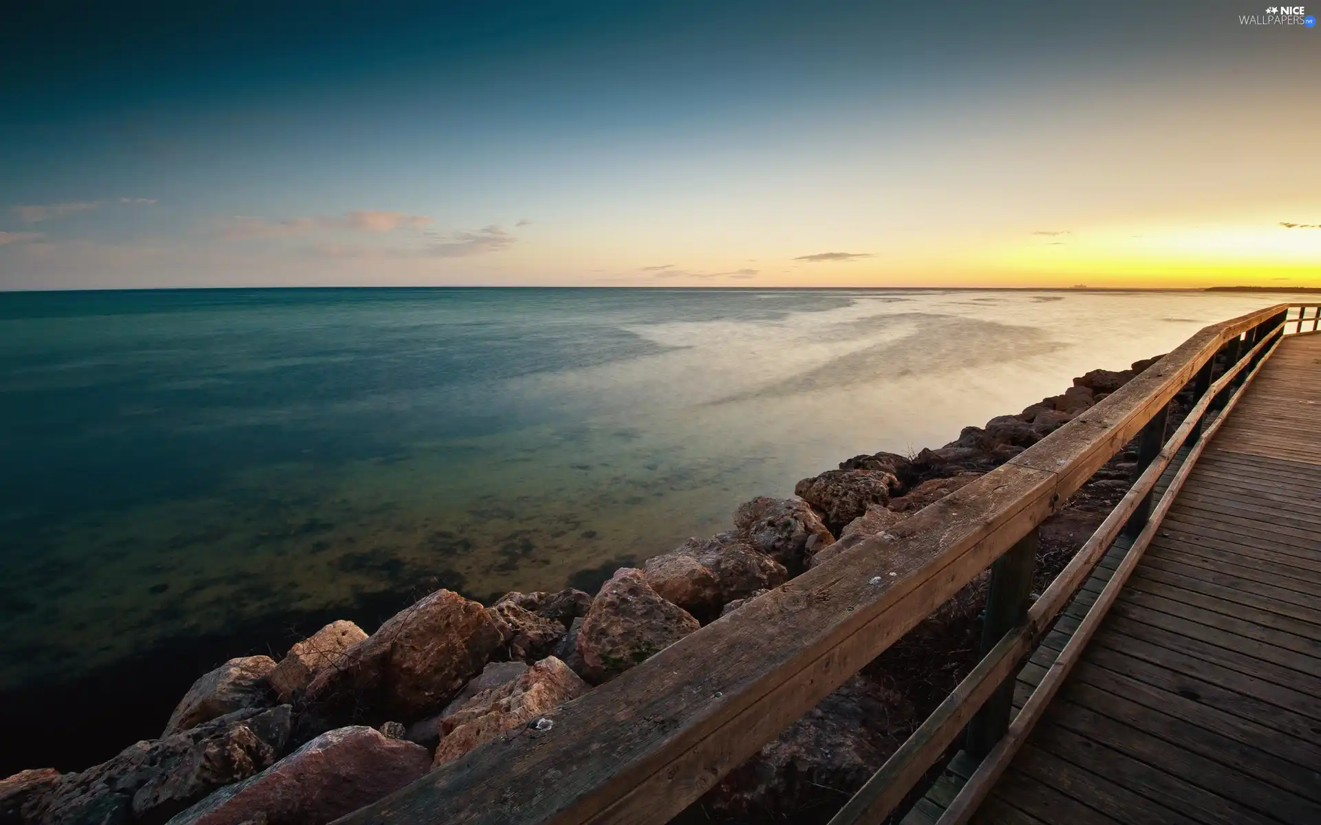 Platform, Ocean, Stones